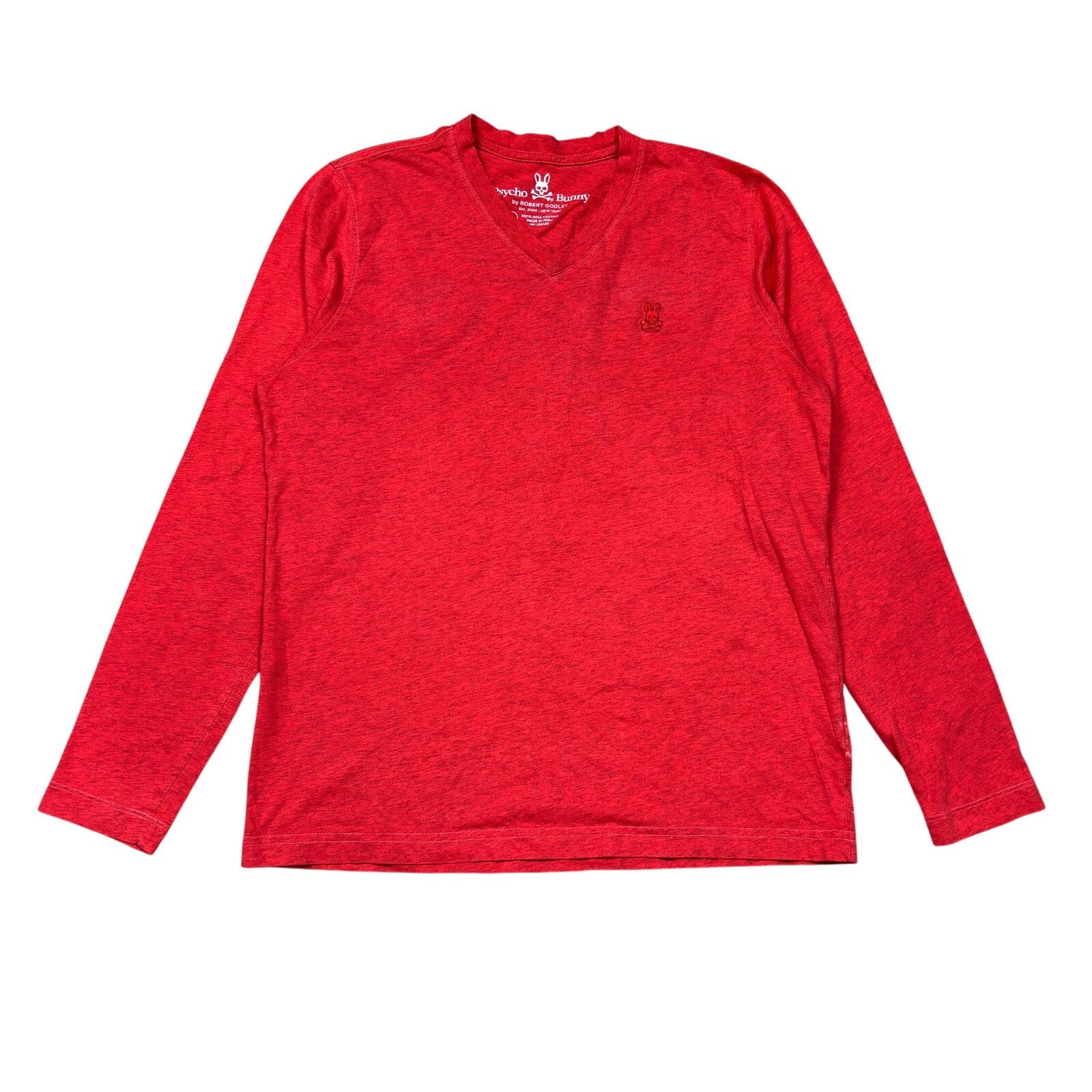 Psycho Bunny Psycho Bunny Pima V Neck Long Sleeve T Shirt Men's 4 US S Size US S / EU 44-46 / 1 - 1 Thumbnail