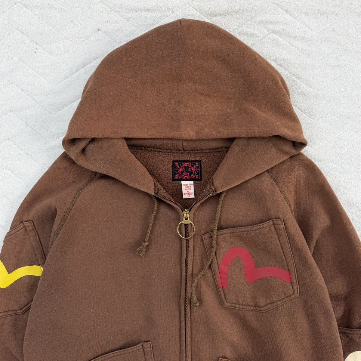 Evisu Evisu Multi Logo Patch Zip Hoodie Rare Design Streetwear Size US M / EU 48-50 / 2 - 12 Thumbnail