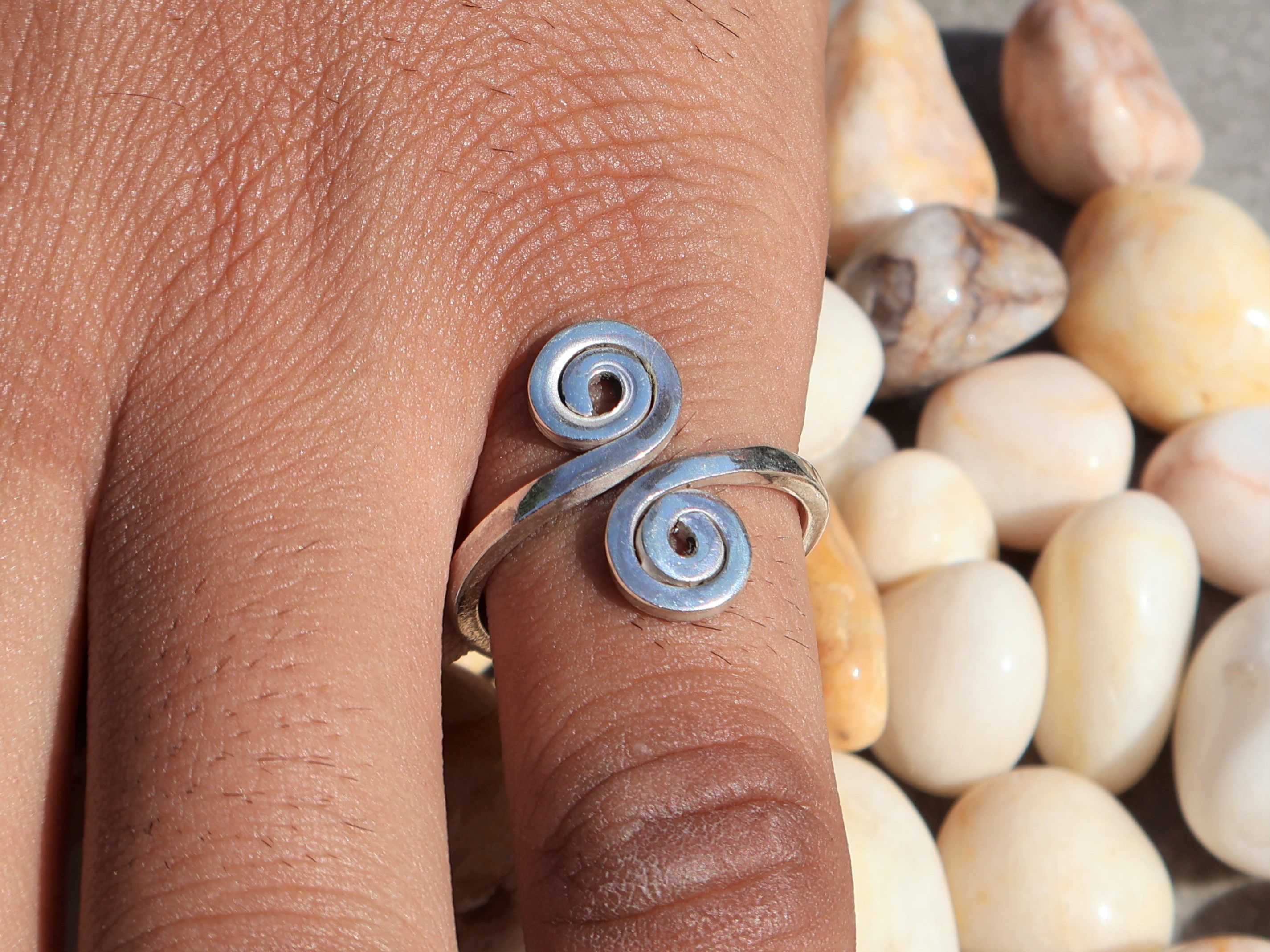 Handmade Spiral ring, Handmade Sterling silver ring, Gift For Her, Size ONE SIZE - 7 Thumbnail