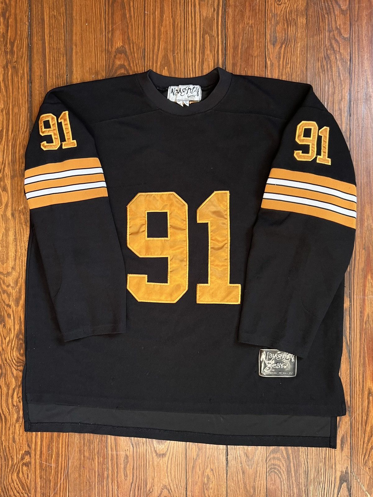 Rap Tees × Vintage Vintage 90s Naughty By Nature Jersey Naughty Gear Hockey 91 Size US XL / EU 56 / 4 - 1 Thumbnail