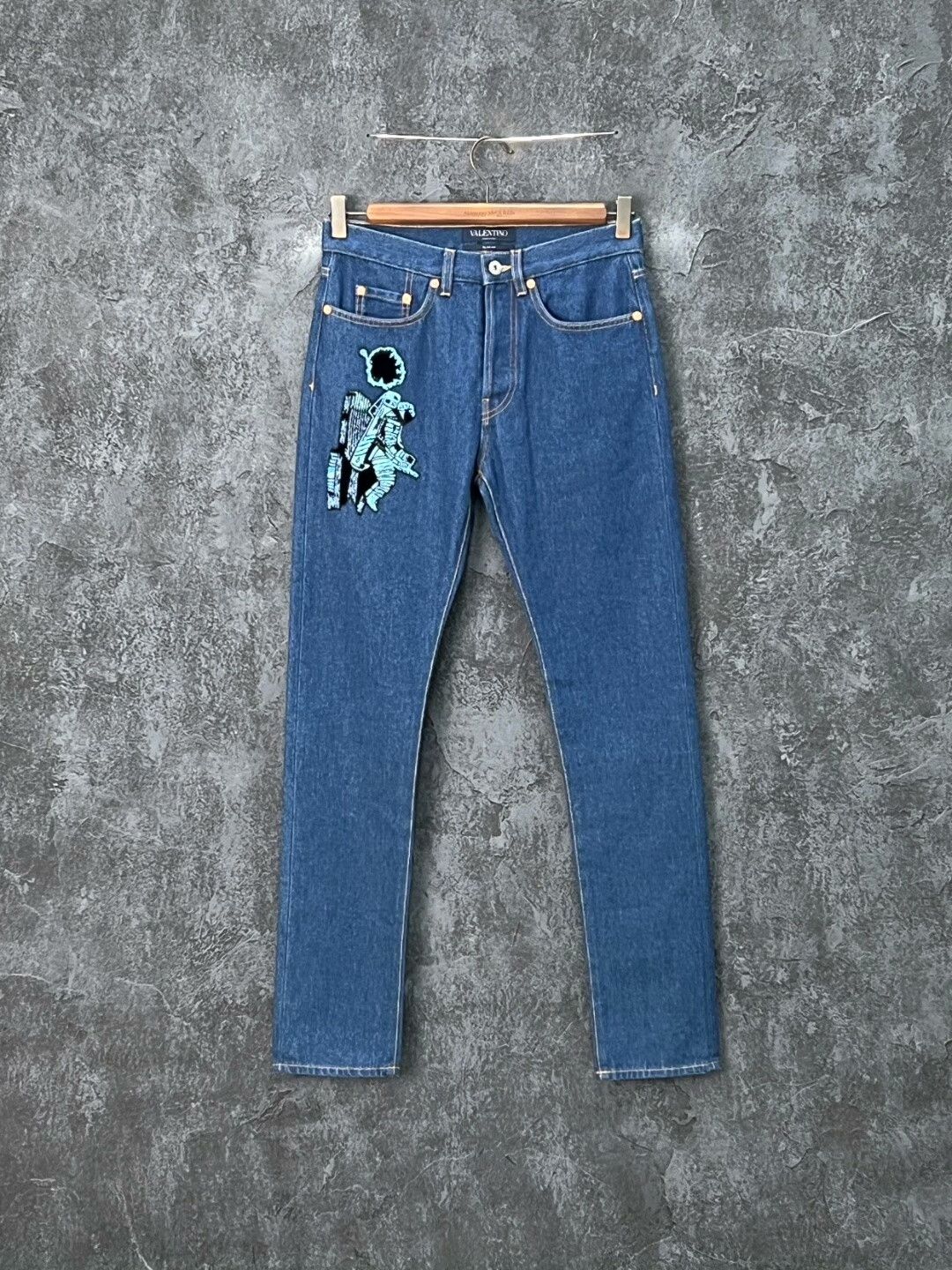 Valentino Valentino Blue Embroidered Denim Jeans Size US 28 / EU 44 - 1 Thumbnail