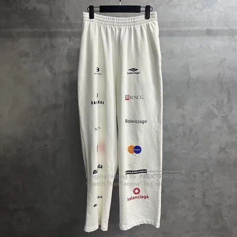 Balenciaga Letter Print Straight Casual Pants.