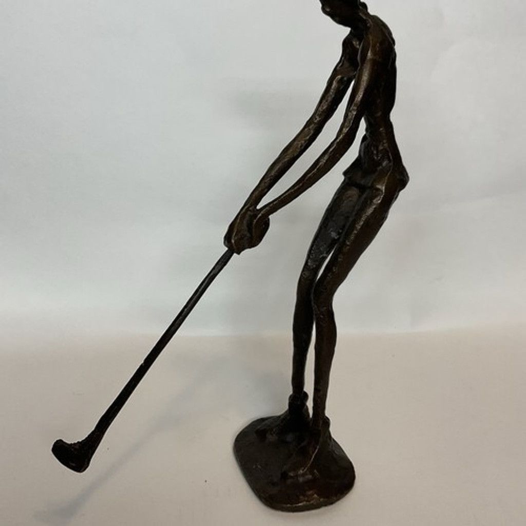 The Unbranded Brand VTG Bronze Brutalist Art Golfer Lady Art Sculpture 9.5" x 8" Size ONE SIZE - 8 Thumbnail