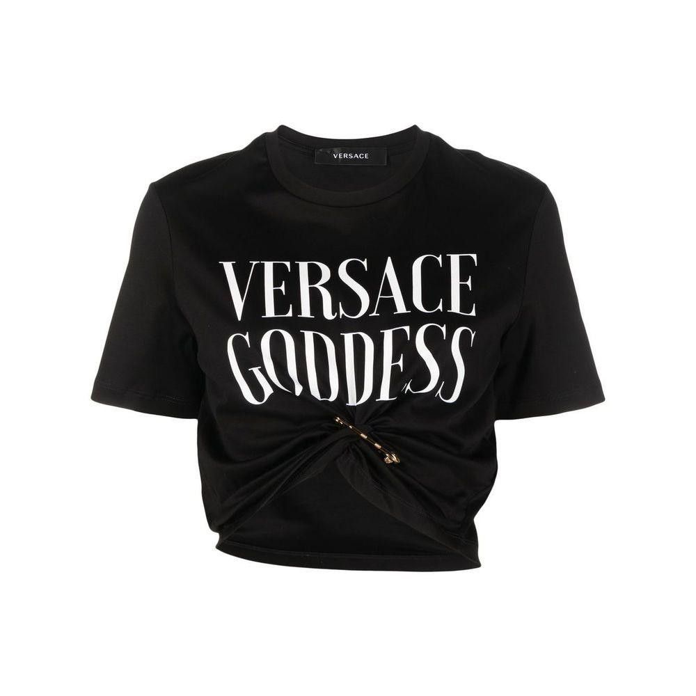 VERSACE BLACK LOGO T-SHIRT SIZE 42