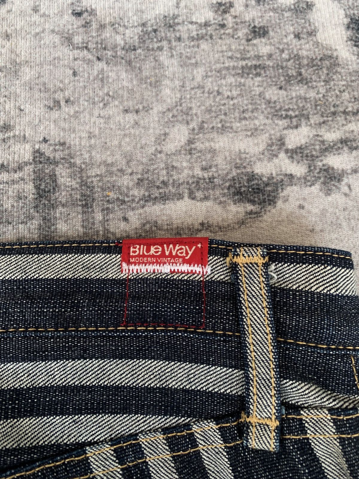Japanese Brand Jeans blue way vintage strip Size US 34 / EU 50 - 6 Thumbnail