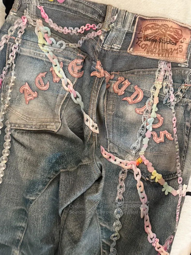 Acne Studios Acne Studios Candy Chain 3D Printed Loose Low-Rise Wide-Le Size 35" - 4 Thumbnail