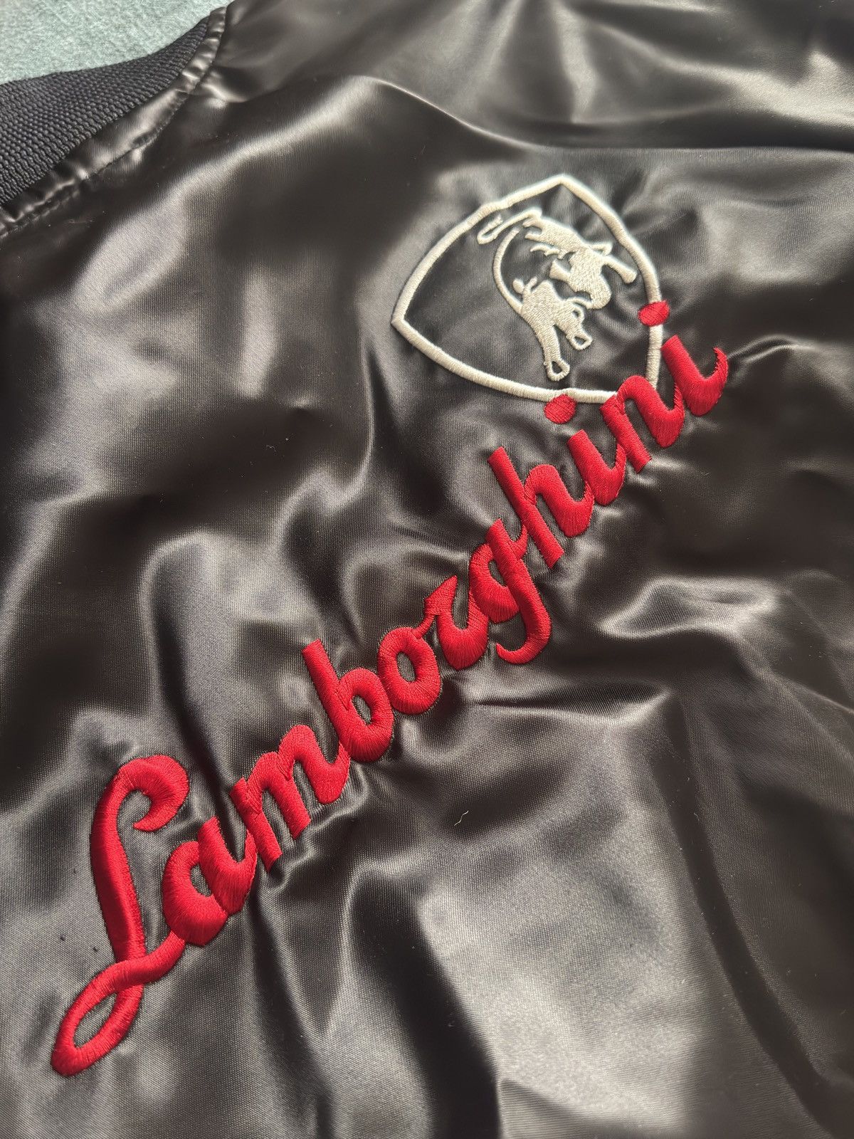 Lamborghini Vintage Lamborghini Black Satin Coat with Red Logo Size US M / EU 48-50 / 2 - 5 Thumbnail