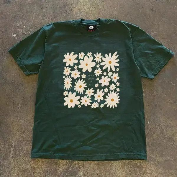 Japanese Brand Kahori x Rina Green vintage sunflower pattern cotton tee Size US L / EU 52-54 / 3 - 5 Thumbnail