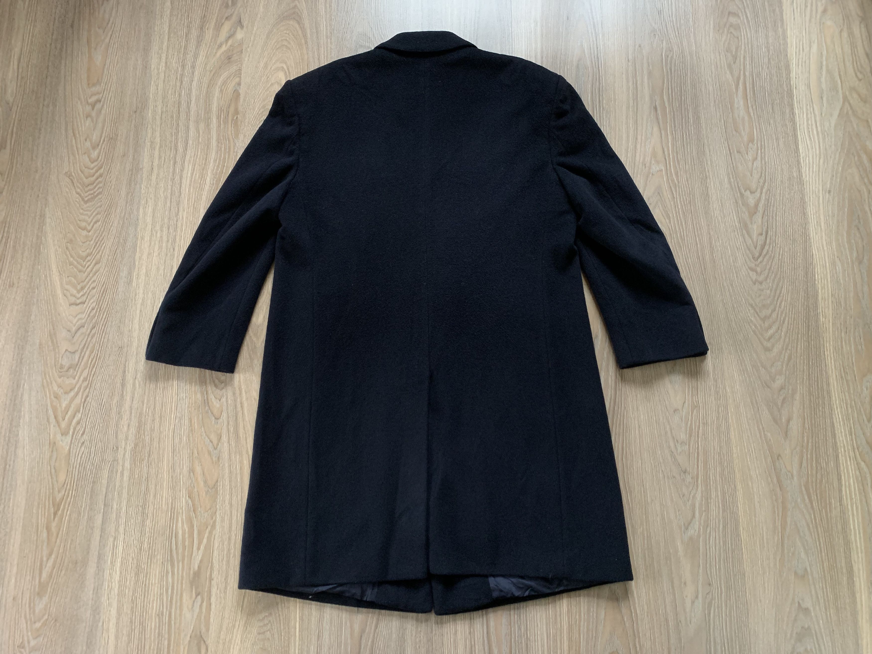 Designer × Vintage Selfridges London Long Wool Black Heavy Coat Size US XL / EU 56 / 4 - 3 Thumbnail