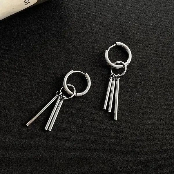 Designer × Jewelry × Vintage 925 Silver Plated Dangle Drop Hoop Earrings for Men Women Size ONE SIZE - 1 Thumbnail