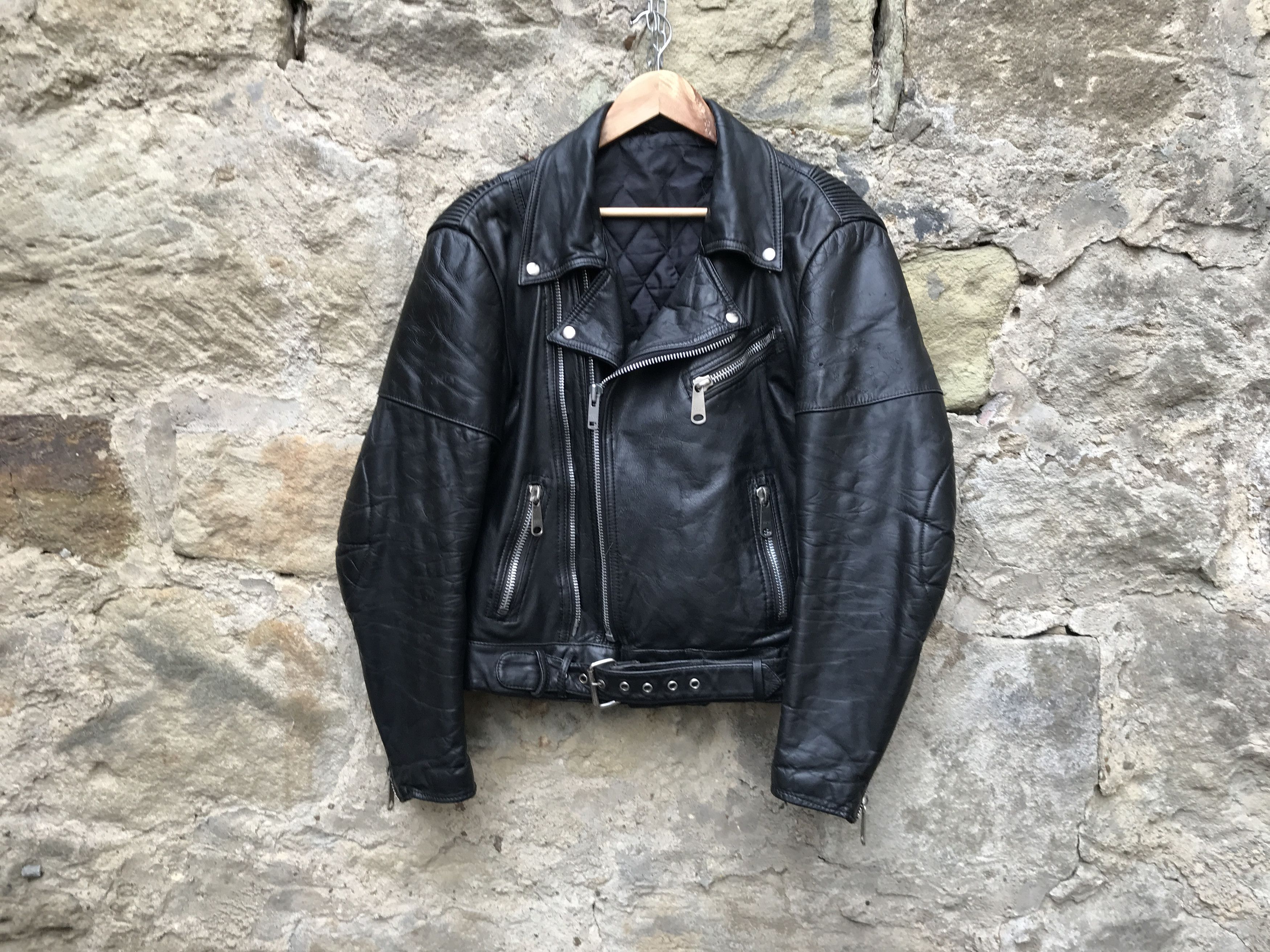 Vintage Rare Vintage 70s Sporty fit Twin Track Leather Biker Jacket Size US L / EU 52-54 / 3 - 1 Thumbnail