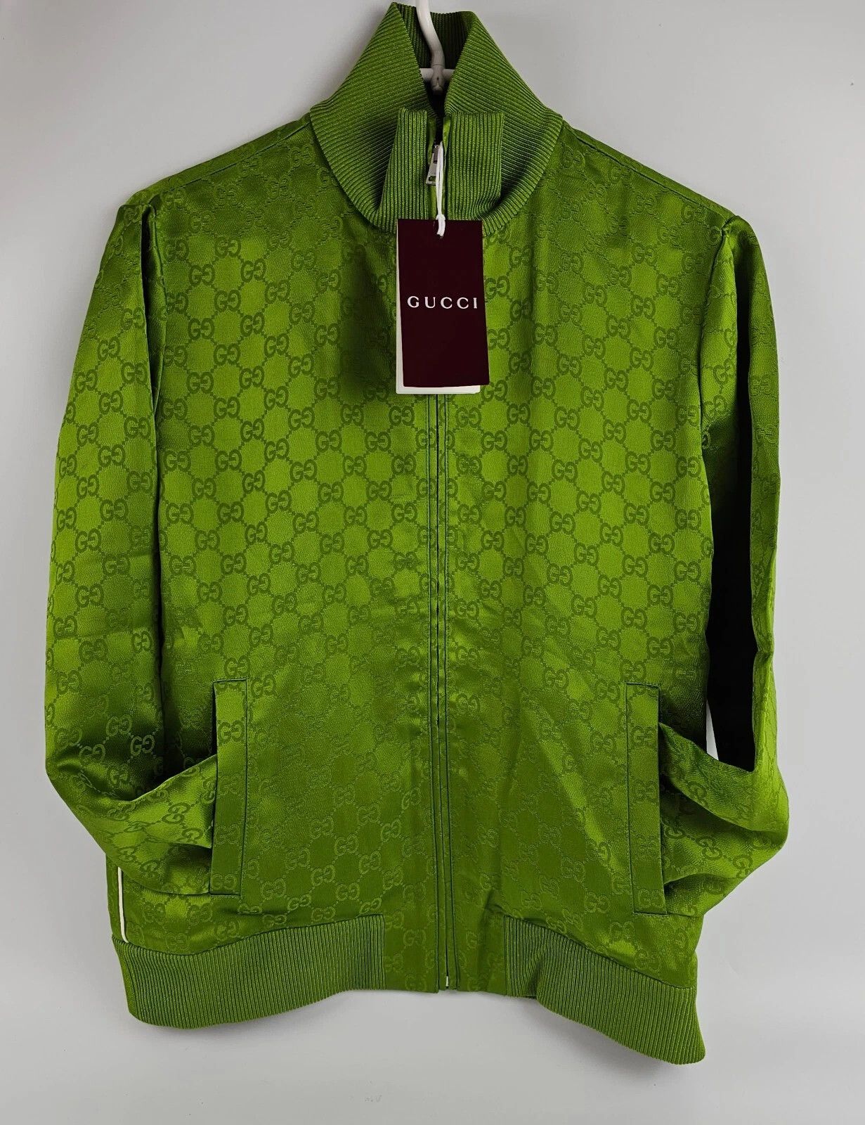 Gucci GUCCI Green GG Jacquard Zip Track Jacket New & Authentic Size M / US 6-8 / IT 42-44 - 3 Thumbnail