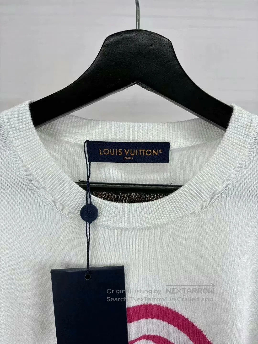 Louis Vuitton louis vuitton white logo knit t. Size L / US 10 / IT 46 - 4 Thumbnail