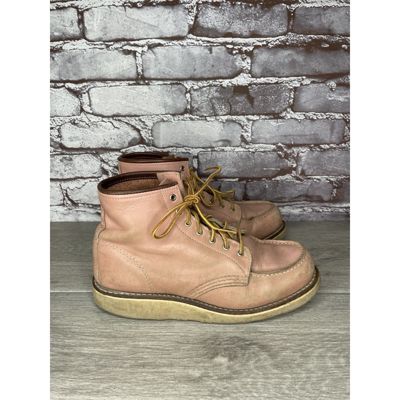 Red Wing Red Wing 3387 Rose Pink Leather Lace Up Work Boots Women's S Size US 8.5 / IT 38.5 - 13 Thumbnail