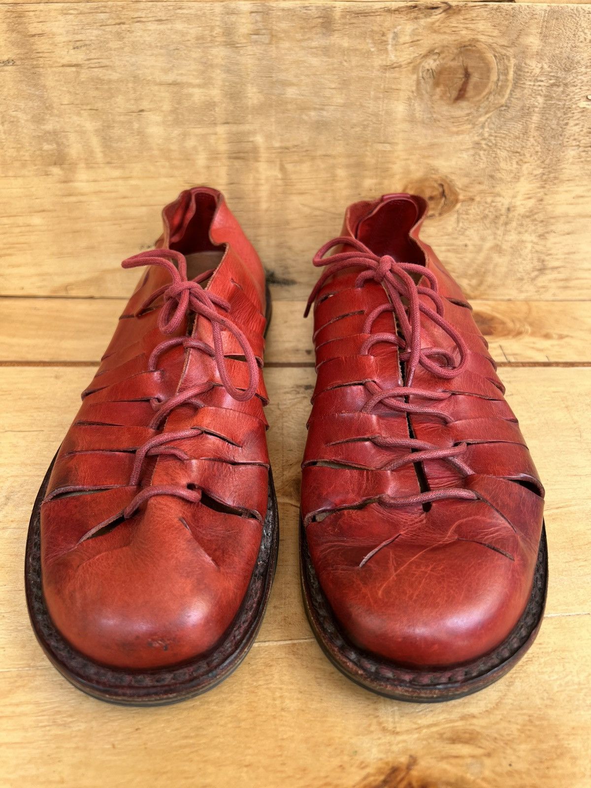 Trippen TRIPPEN Germany Handcrafted Red Leather Ankle Boots Size US 7.5 / EU 40-41 - 2 Thumbnail
