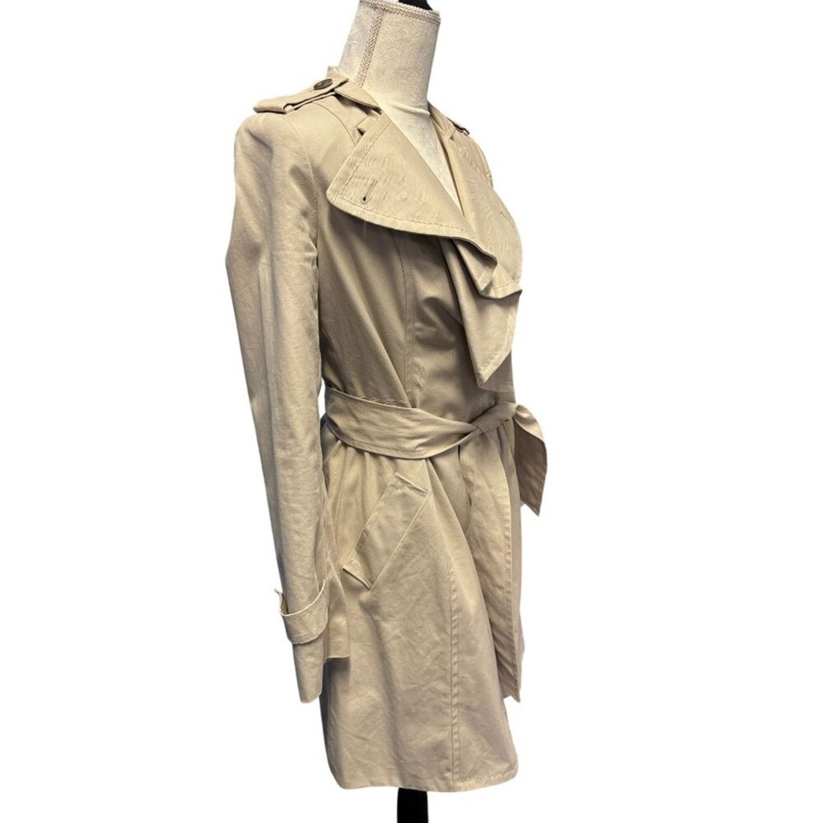 Diane von Furstenberg Diane Von Furstenberg Beige Belted Trench Coat Womens Size 4 Size XS / US 0-2 / IT 36-38 - 2 Thumbnail