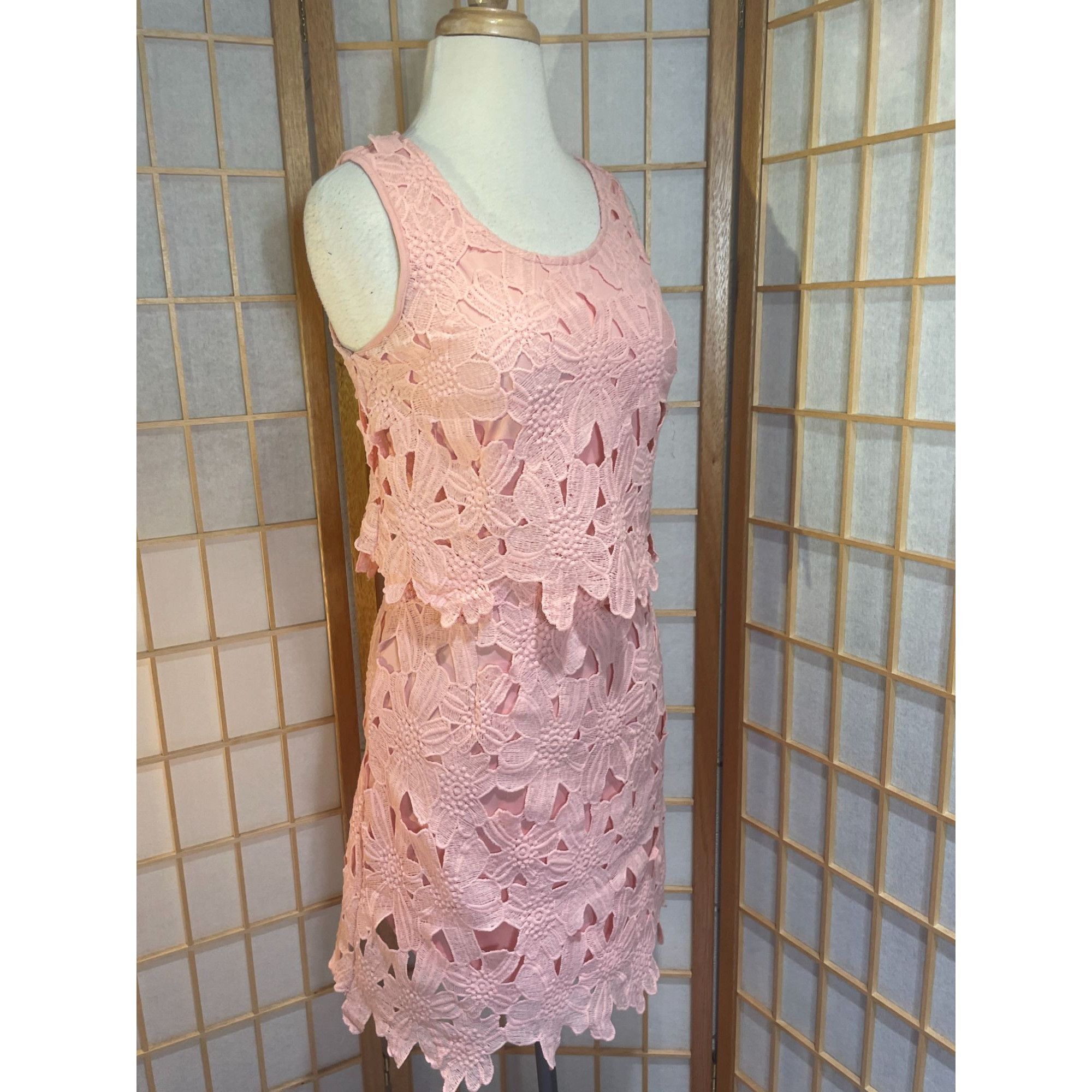 Other Francesca's Miami Sm Lace Floral Dress Size S / US 4 / IT 40 - 1 Thumbnail