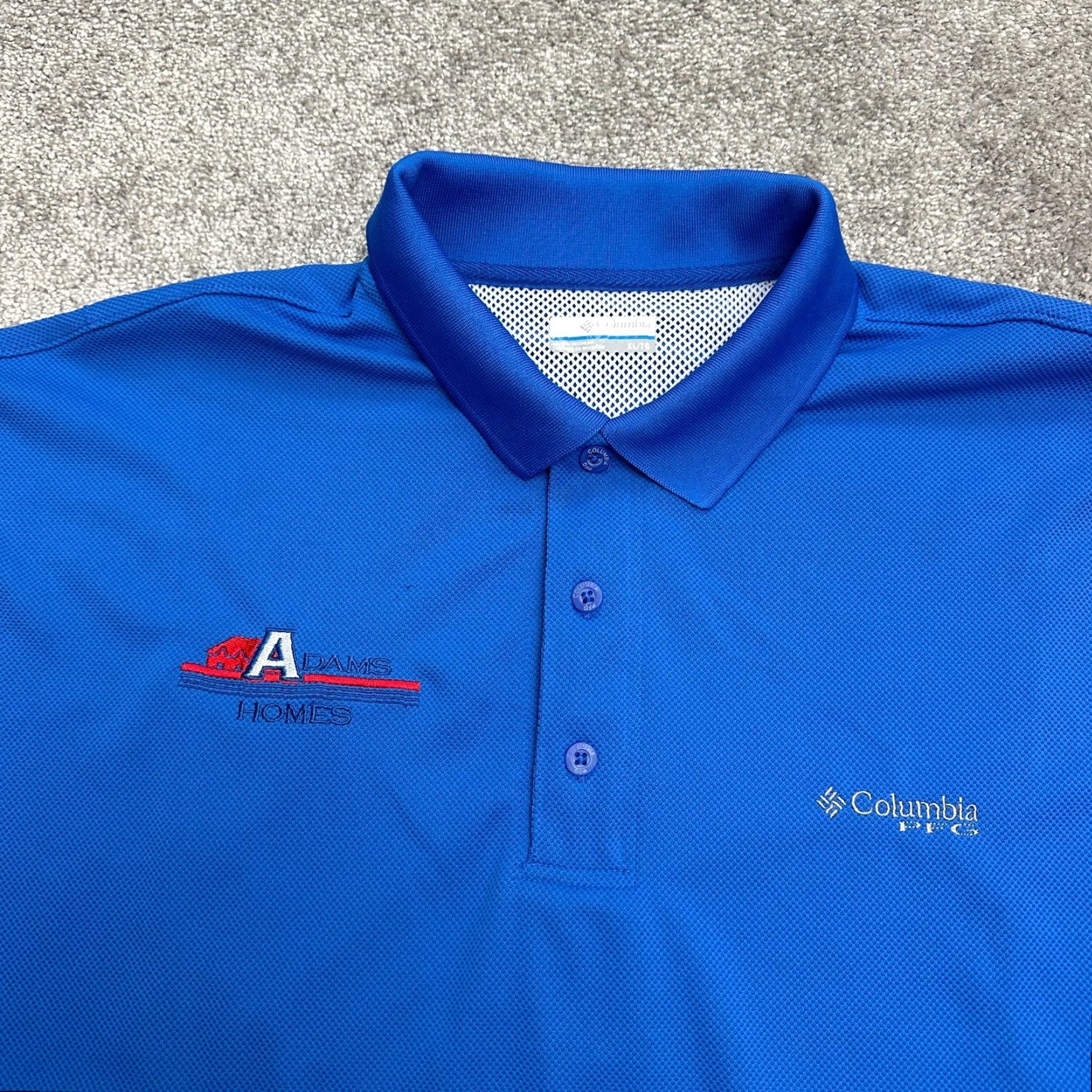 Vintage Columbia Polo Shirt Mens XL PFG Omni-Shade Short Sleeve Blue - Cast Fish Sport Outdoor Size US XL / EU 56 / 4 - 4 Thumbnail