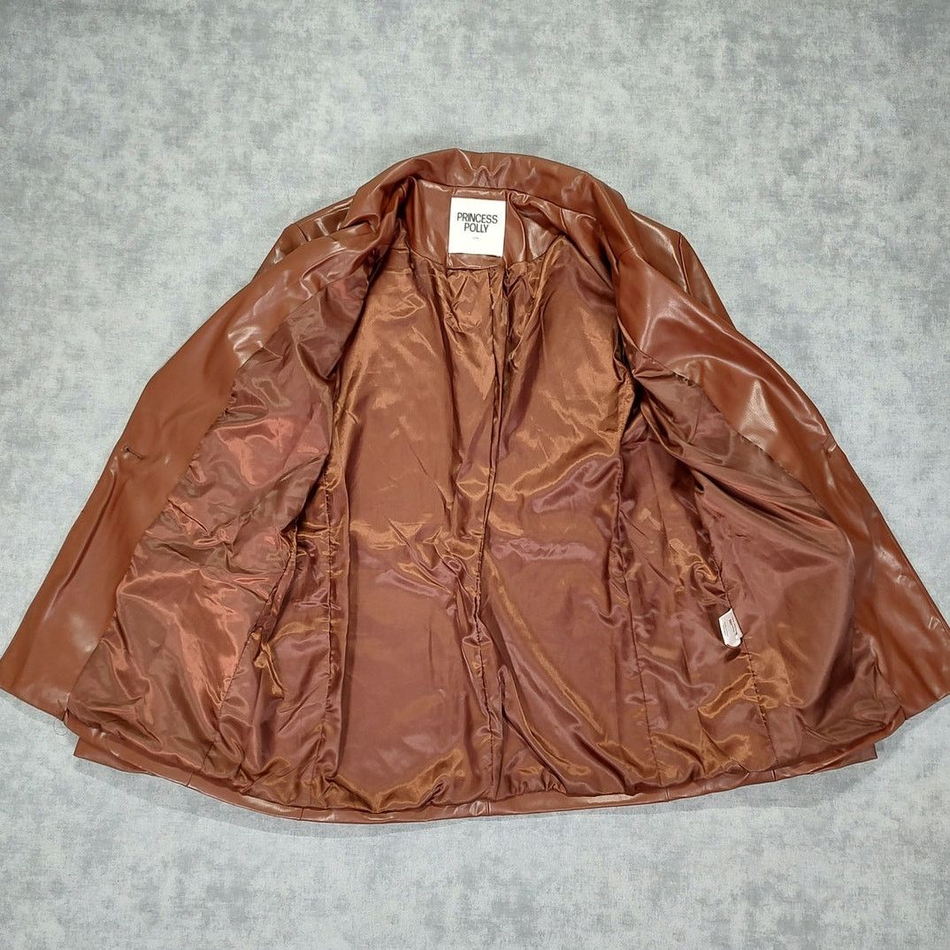 PRINCESS POLLY Princess Polly Morrison Faux leather button blazer wms L/XL Size L / US 10 / IT 46 - 3 Thumbnail