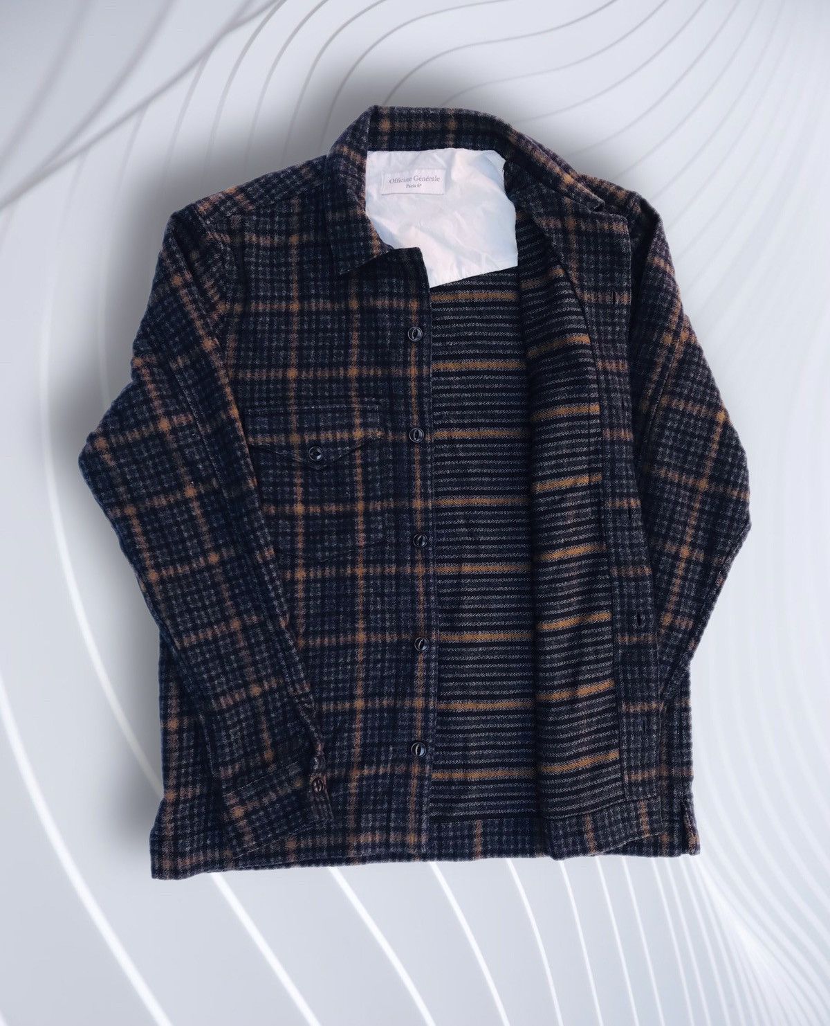 Japanese Brand Officine Générale Paris 6e Jonas Wool Overshirt check jacket Size US M / EU 48-50 / 2 - 7 Thumbnail