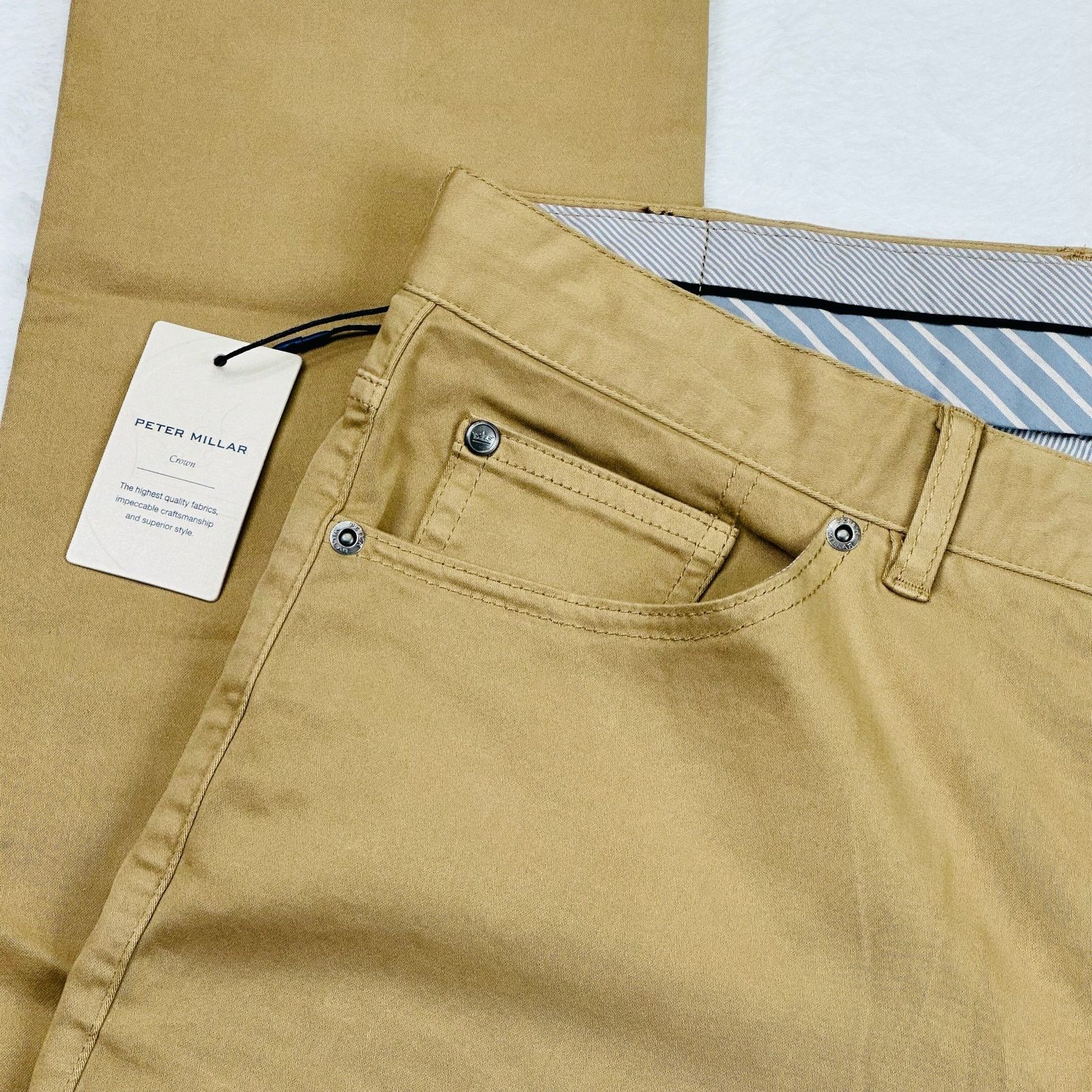 Peter Millar Peter Millar Men’s Crown Khaki Modal Golf Pants 35 W (35x33) Size US 35 - 5 Thumbnail