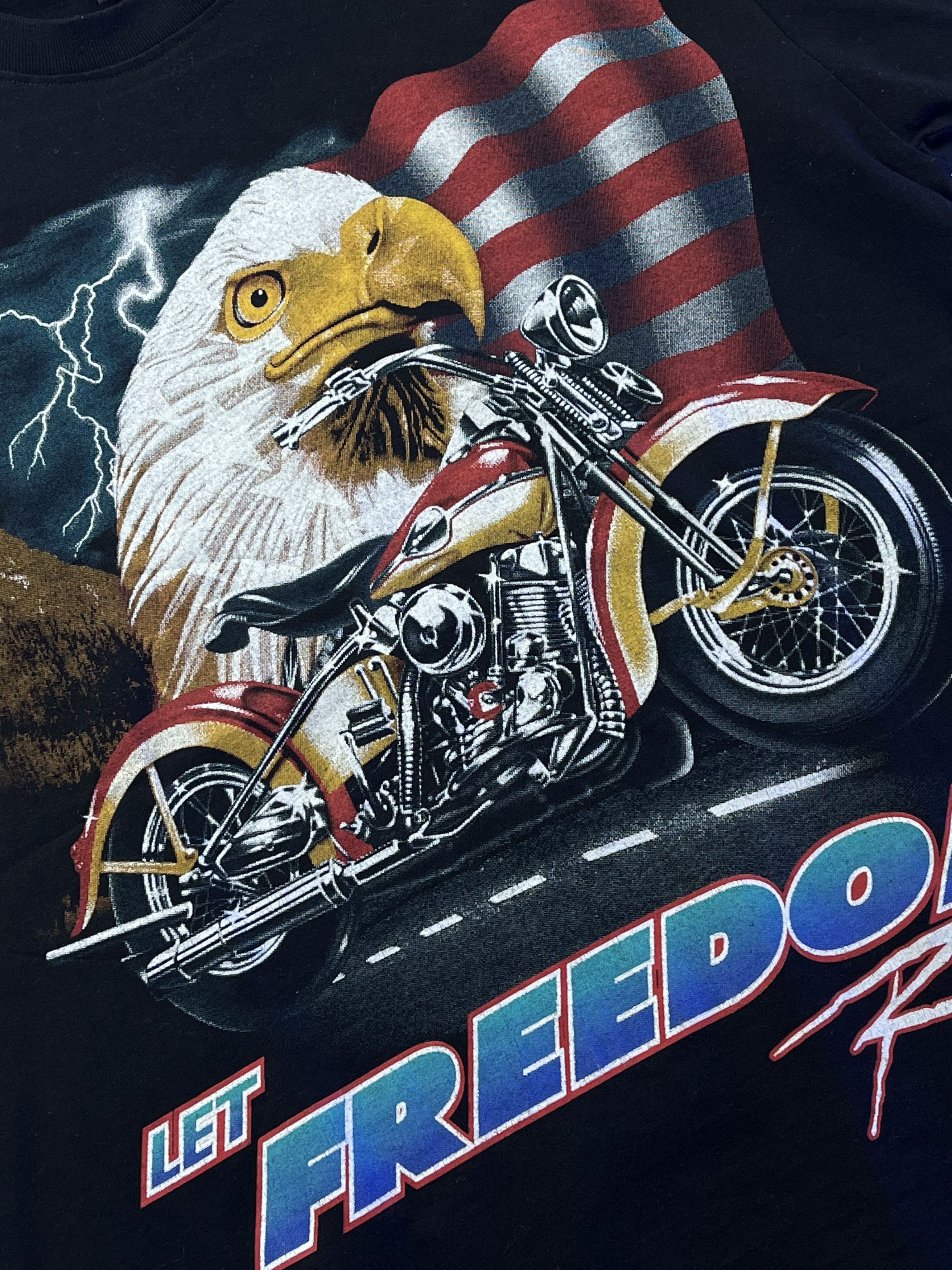 Vintage Vintage American Eagle Freedom Rider T-shirt Size US L / EU 52-54 / 3 - 2 Thumbnail
