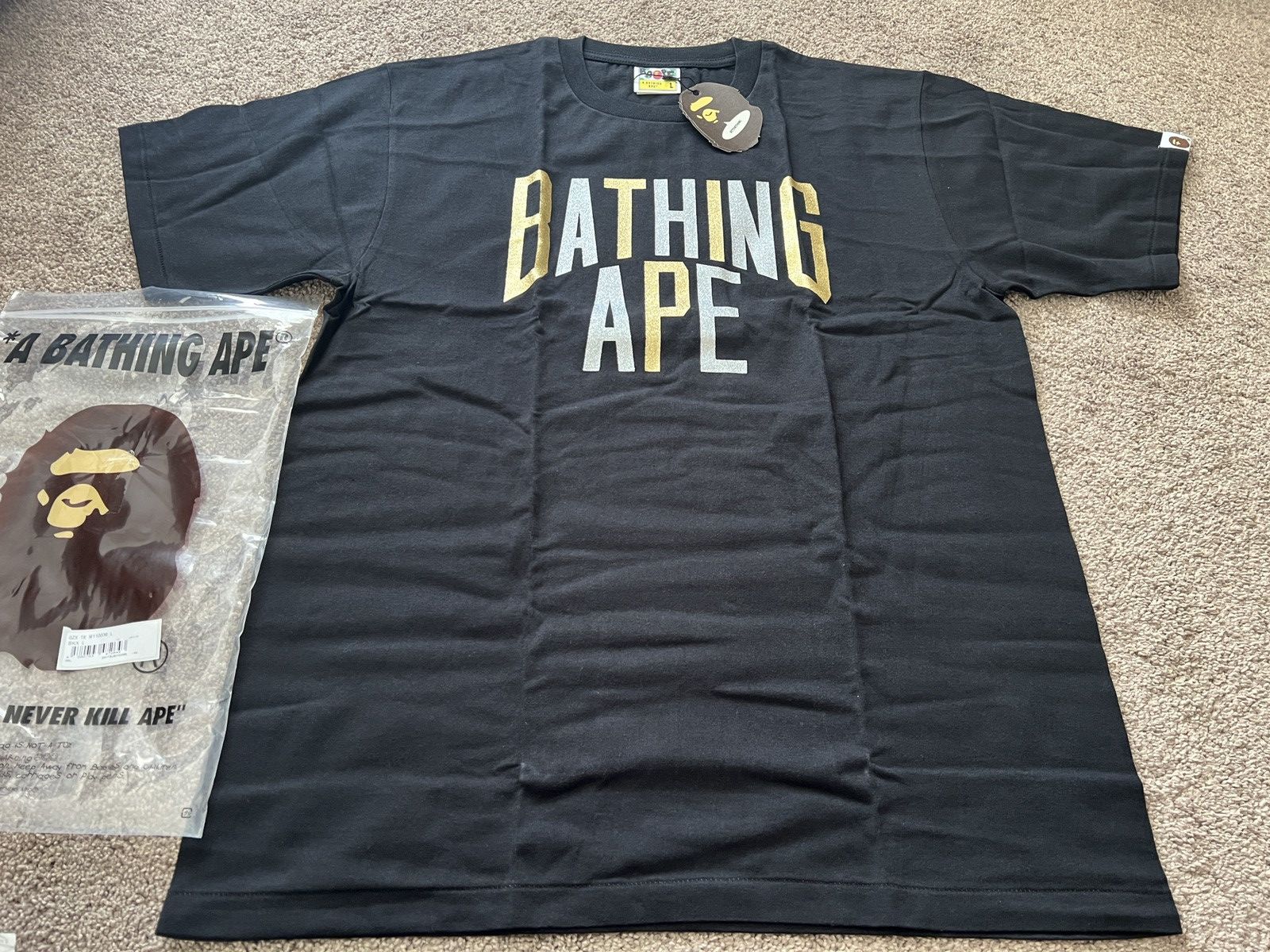 Bape Brand new A Bathing Ape NYC glitter layered line tshirt L Size US L / EU 52-54 / 3 - 1 Thumbnail