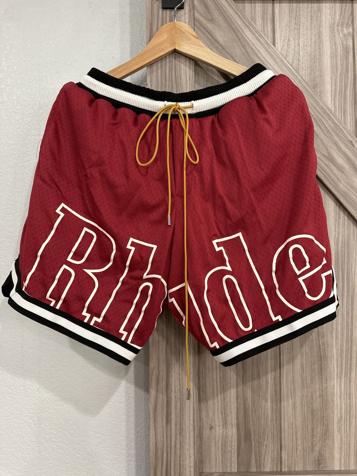 image of Rhude Court Logo Short Size XL NWT in Red, Men's