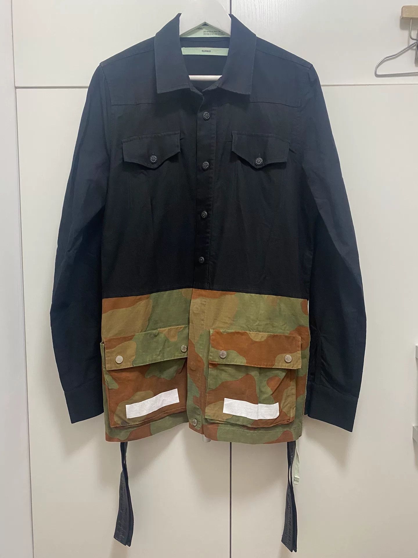 Off-White Off-White Camo Patchwork Black Shirt Jacket Size US XS / EU 42 / 0 - 1 Thumbnail