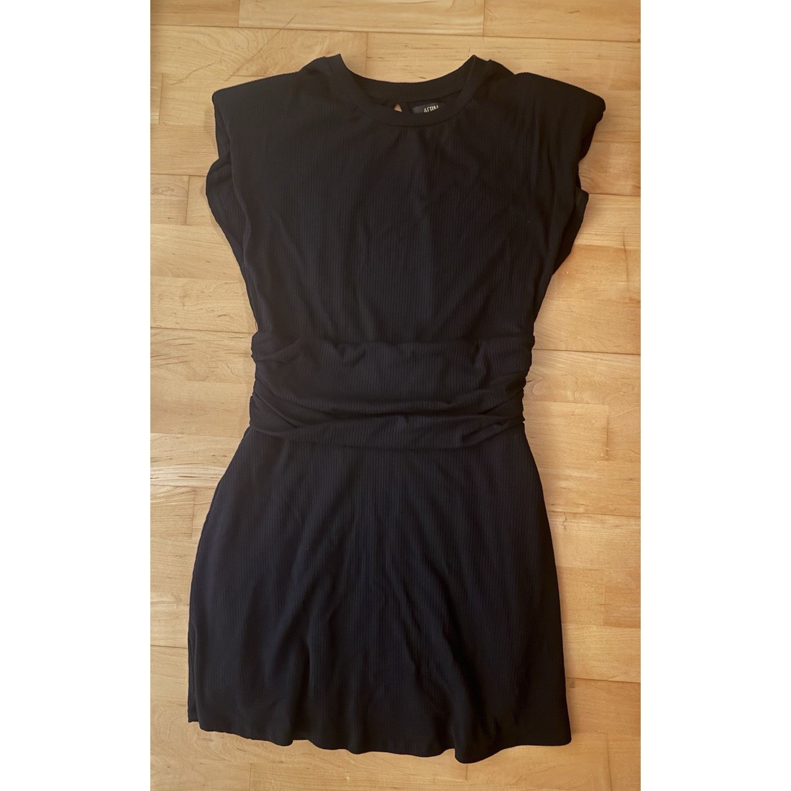 Other AFRM Jazlyn ruched ribbed open back mini Dress Black Small Size S / US 4 / IT 40 - 3 Thumbnail