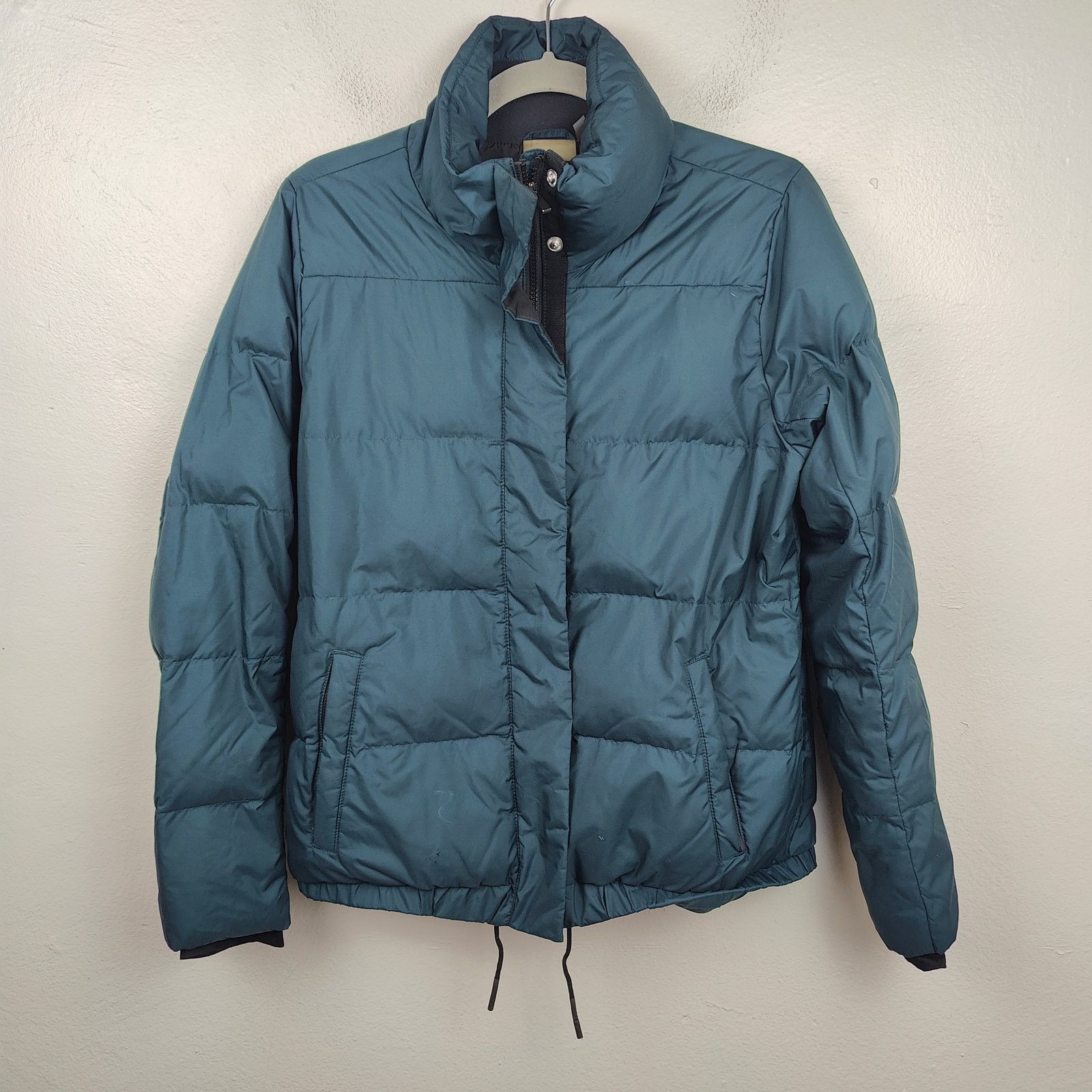 Athleta Athleta Down Puffer Bomber Jacket Womens Medium Dark Teal Size M / US 6-8 / IT 42-44 - 1 Thumbnail