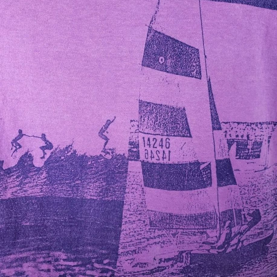 Vintage VINTAGE Beach Gear Surfer T Shirt Mens Size Large Purple 80s All Over Print Size US L / EU 52-54 / 3 - 4 Thumbnail