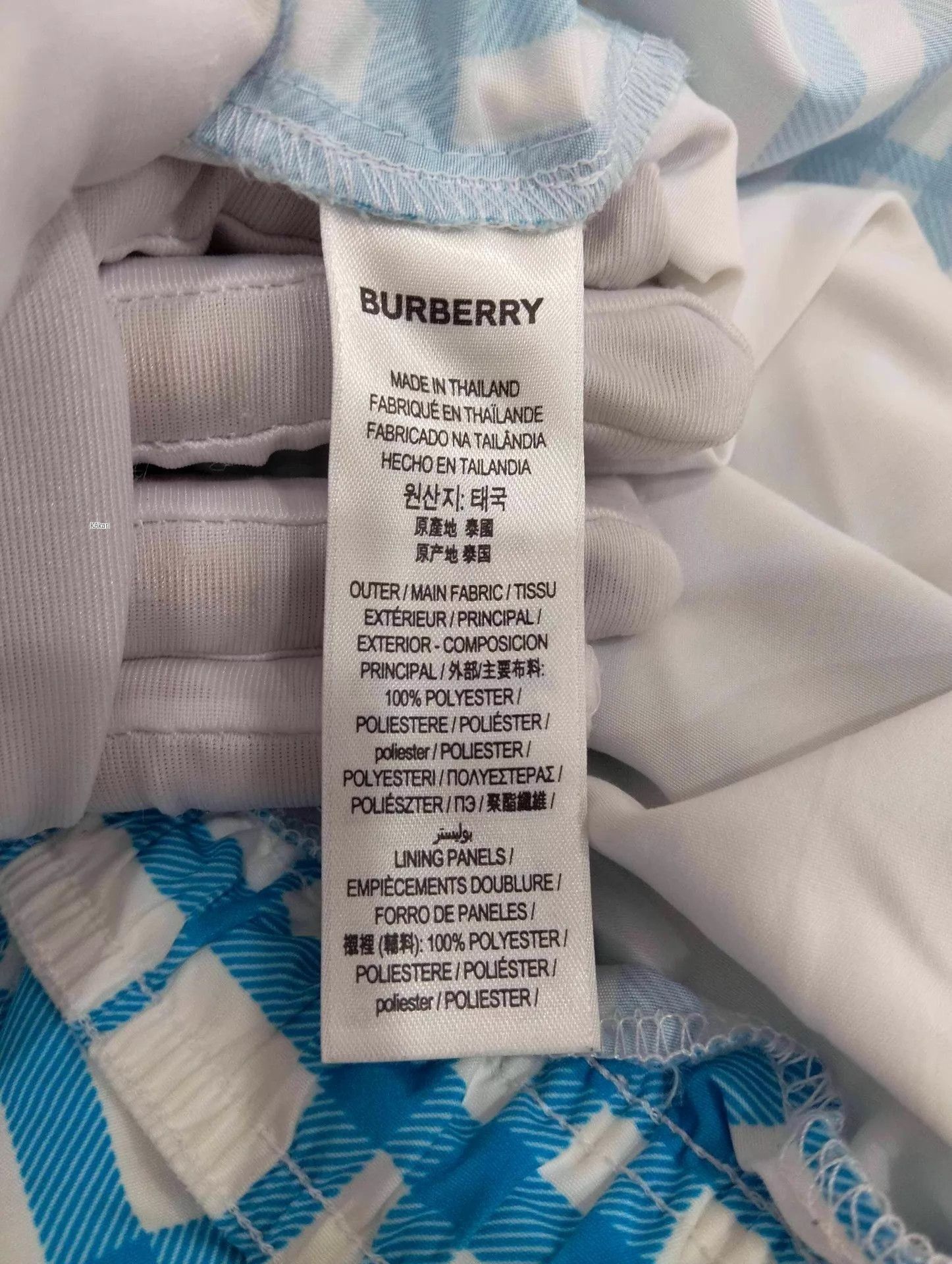 Burberry Blue Checkered Drawstring Swim Shorts Size 36 Size US 36 / EU 52 - 5 Thumbnail