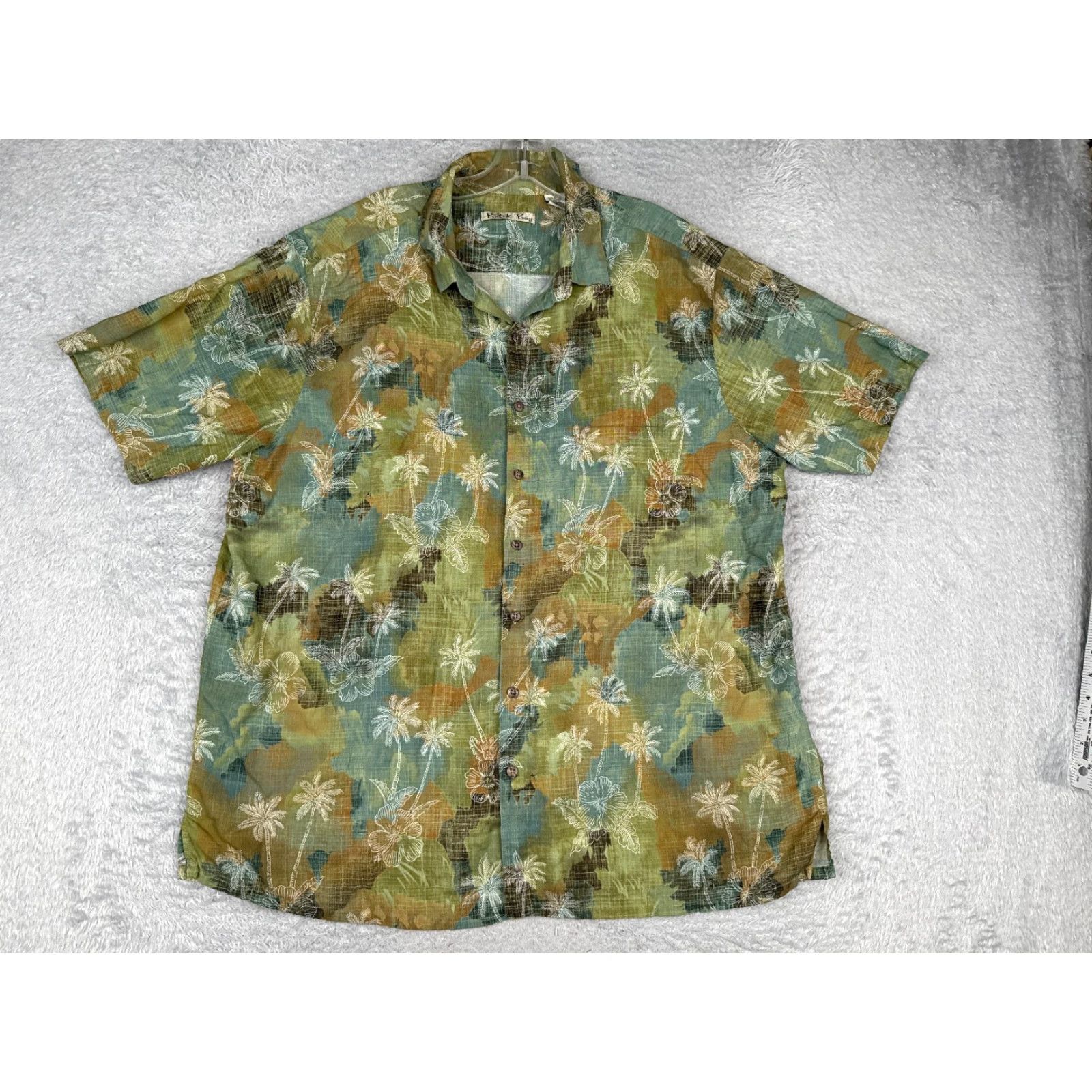Vintage Batik Bay Shirt Adult 2XL Green Floral Button Hawaiian 100% Rayon Batik Bay Button-Up Aloha Hawaiian Resort Size US XXL / EU 58 / 5 - 2 Thumbnail