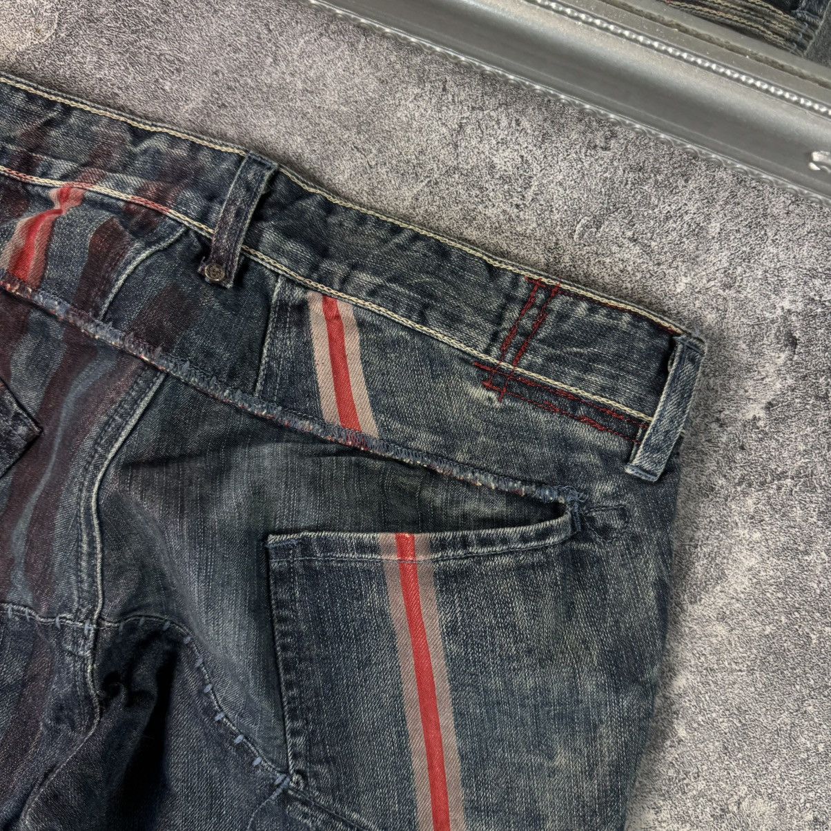 Marithe + Francois Girbaud Vintage Marithe Francois Girbaud Y2K Star Striped Jeans Size 28" / US 6 / IT 42 - 4 Thumbnail