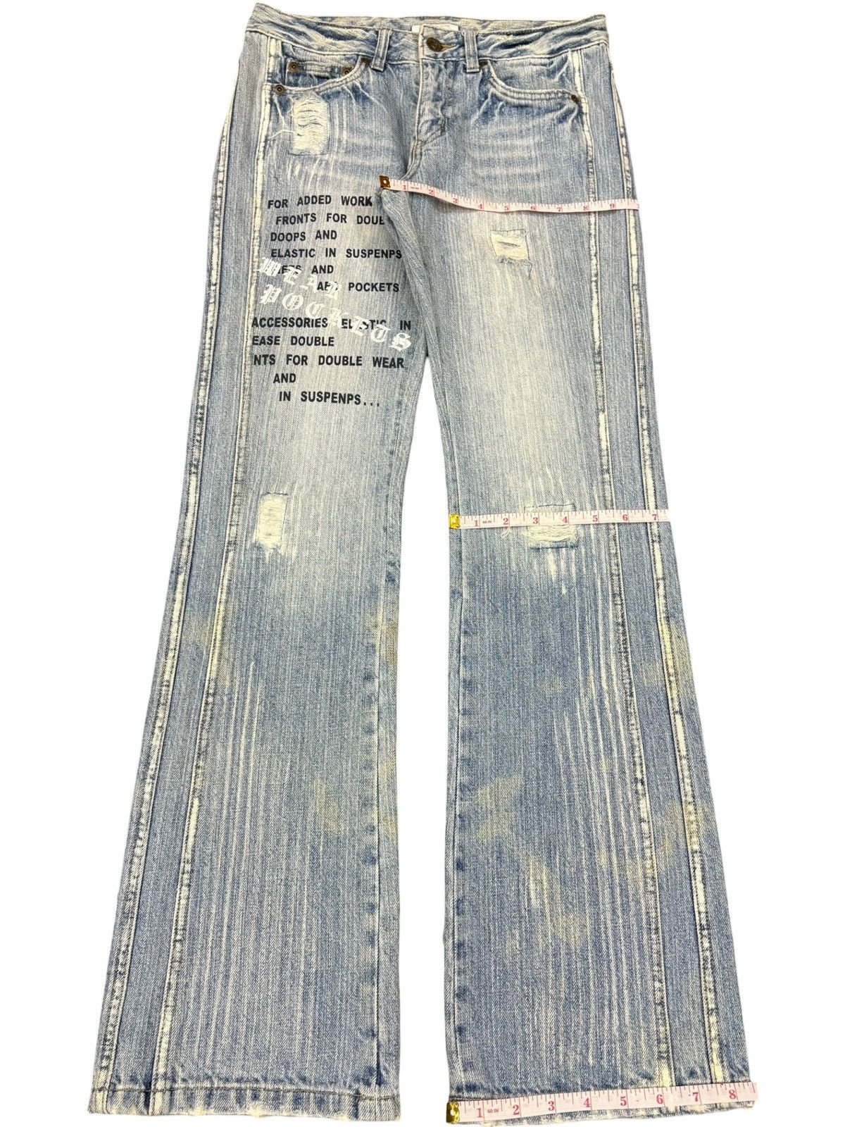 Seditionaries Vintage Japanese Brand Faded Wash Printed Flare Jeans Size US 29 - 12 Thumbnail