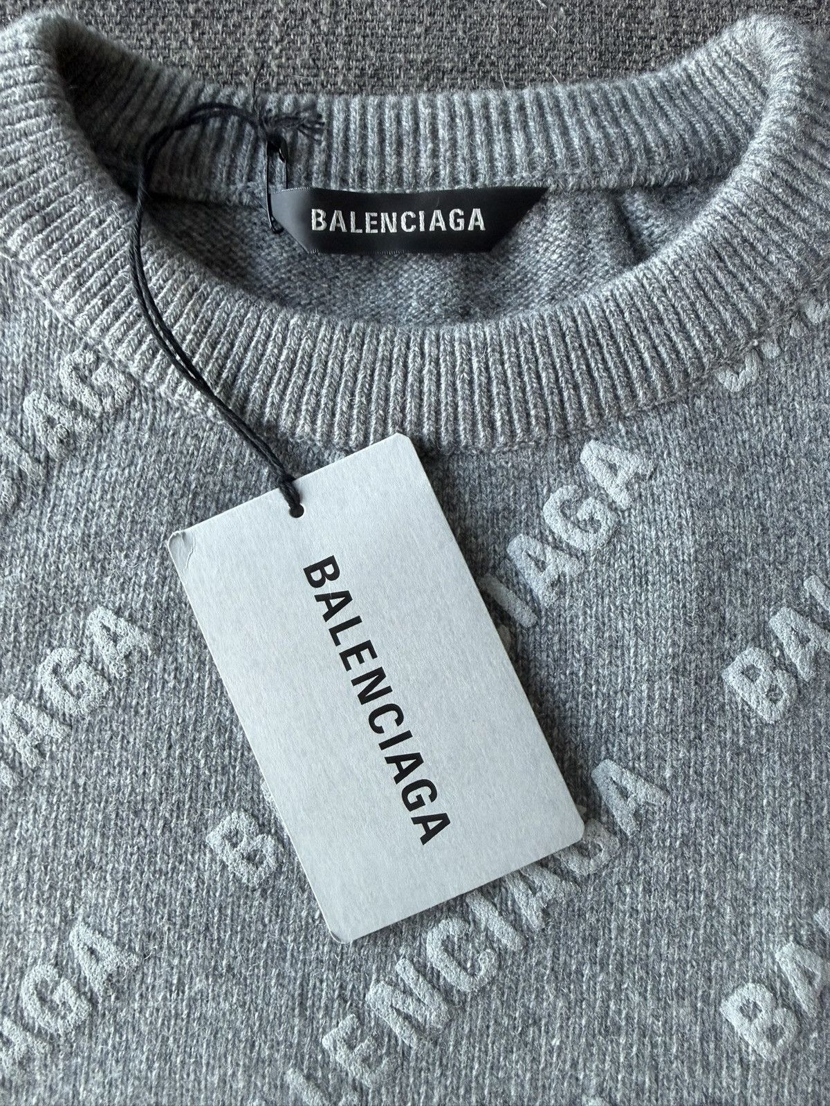 Balenciaga Balenciaga Allover Logo Knit Jumper Size US M / EU 48-50 / 2 - 2 Thumbnail