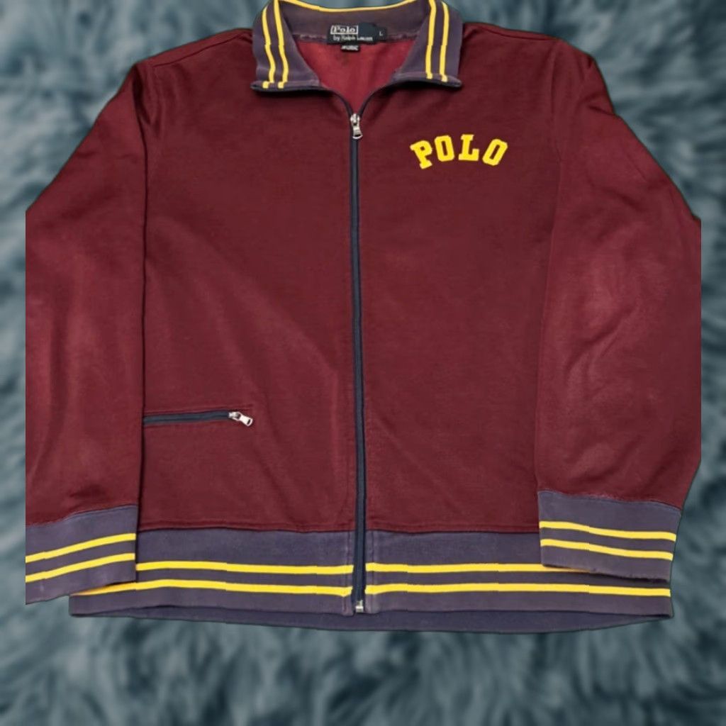 Polo Ralph Lauren VINTAGE Polo Ralph Lauren Full Zip Track Jacket Mens Large Red 90s 1990s Varsity Jacket Size US L / EU 52-54 / 3 - 1 Thumbnail