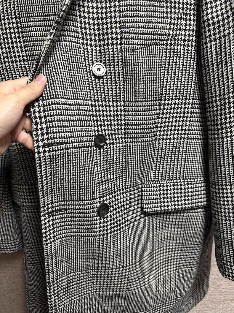 Balenciaga Balenciaga Sleeve Logo Woolen Plaid Wool Coat Size US S / EU 44-46 / 1 - 4 Thumbnail
