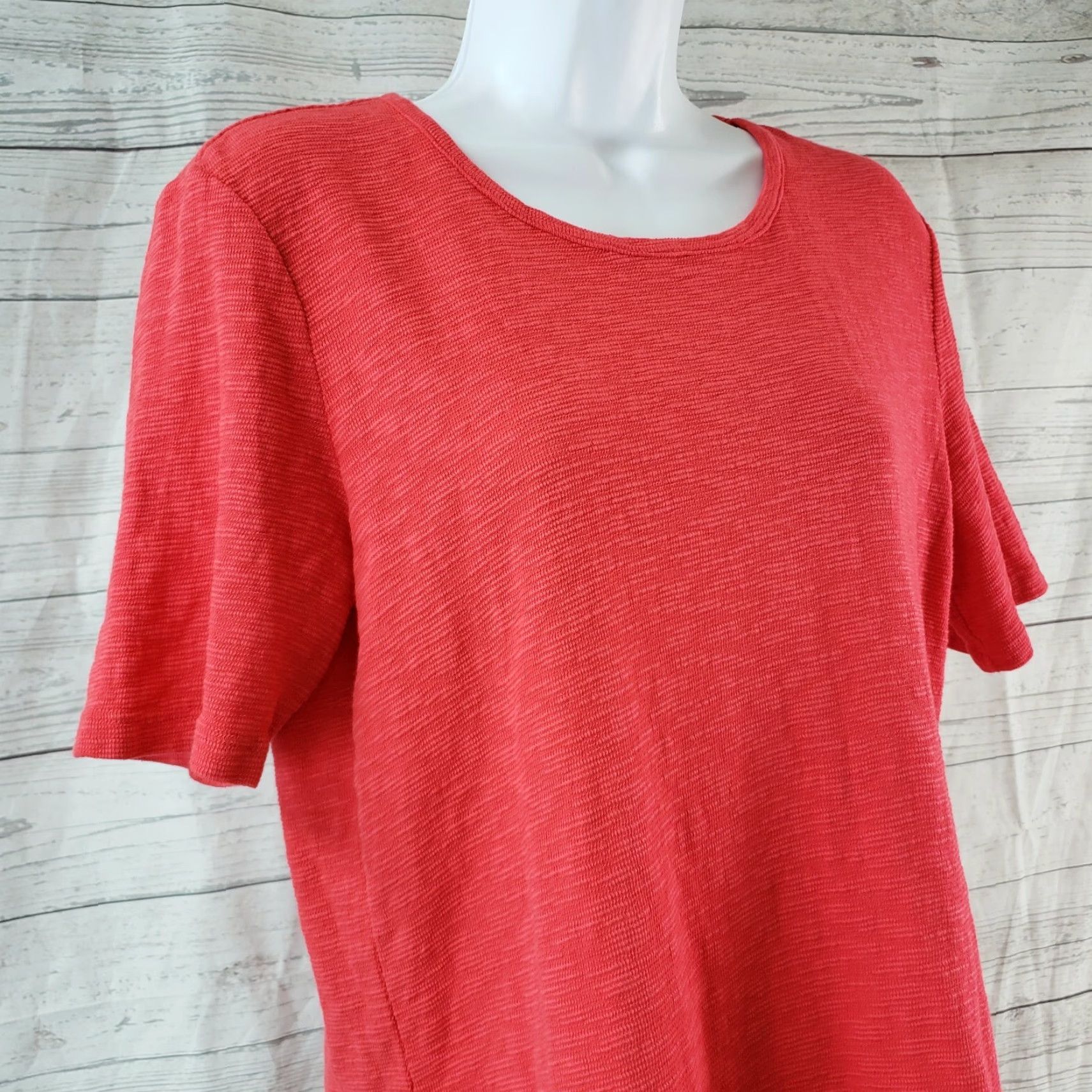 Vintage Prairie Cotton Womens Elbow Tee Sz Medium Pink/Red Textured Shirt Adult M Pink Size M / US 6-8 / IT 42-44 - 2 Thumbnail