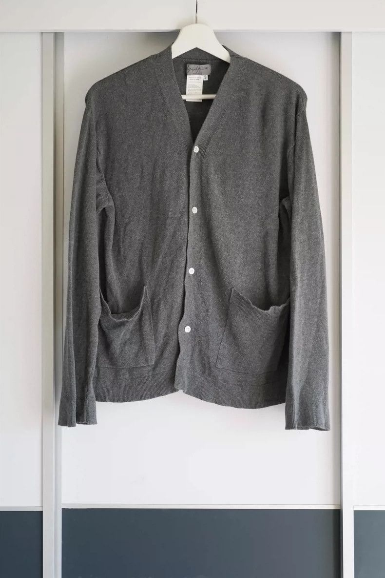 Yohji Yamamoto Yohji Yamamoto Yohji Yamamoto Gray Wool Cardigan Sweater Size US M / EU 48-50 / 2 - 1 Thumbnail