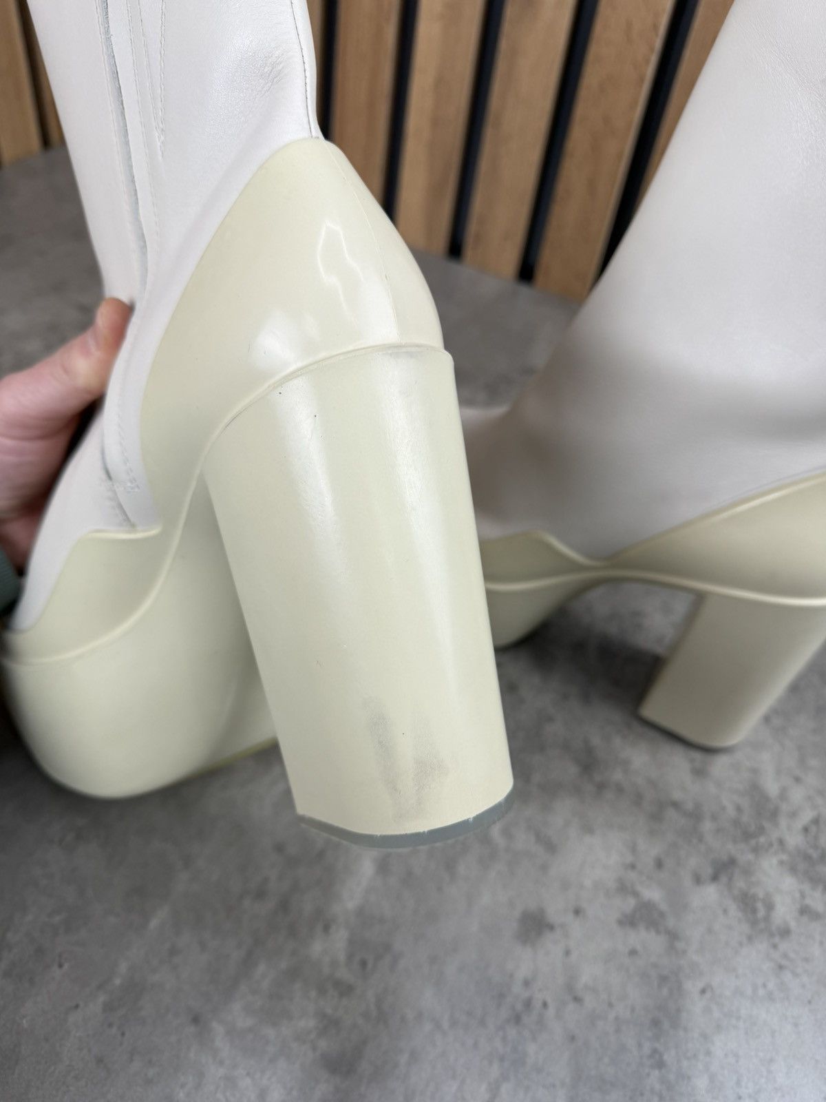 Peter Do at.kollektive x Peter Do Leather Platform Ankle Boots White Size US 10 / IT 40 - 12 Thumbnail