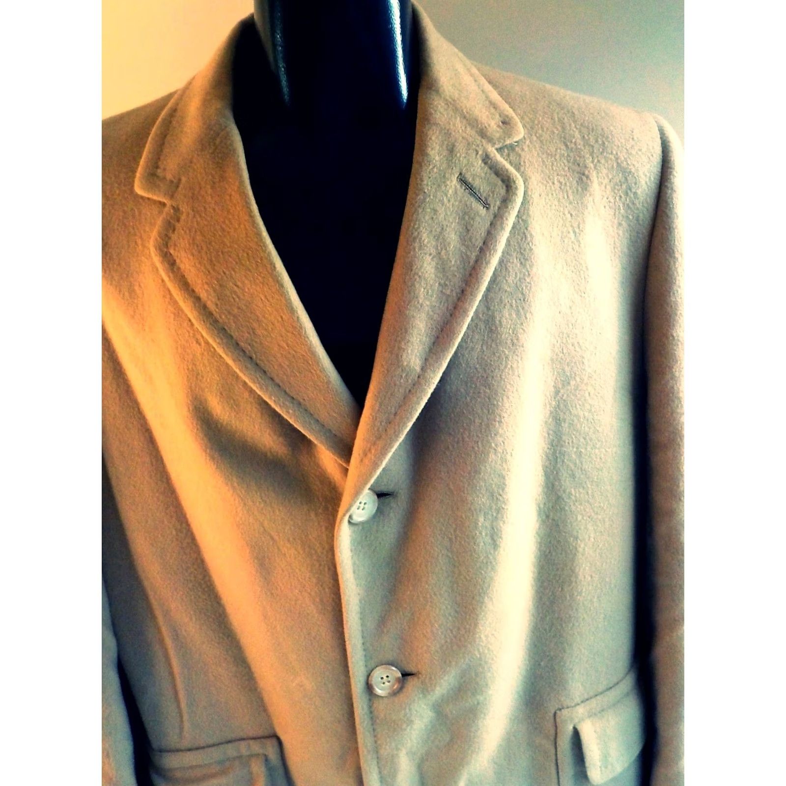 Vintage VINTAGE Arthur Leonard Single Breasted Coat Beig​e Cashmere 40L Men Overcoat Shirt Category Coat Mens Size US XXS / EU 40 - 2 Thumbnail