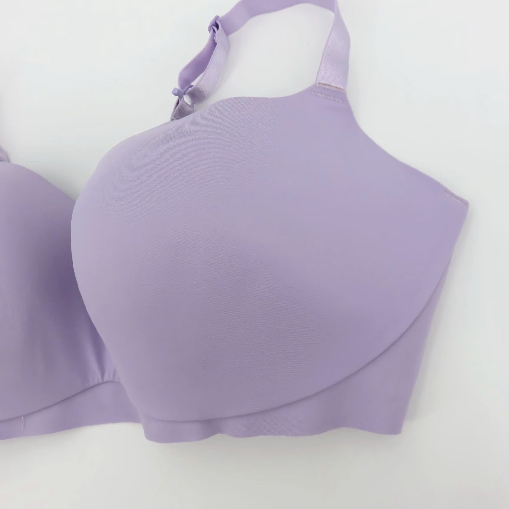Vintage EBY Large DD LDD Balconette Bra Push Up Wireless Lilac Purple All Day Ultimate Size ONE SIZE - 3 Thumbnail