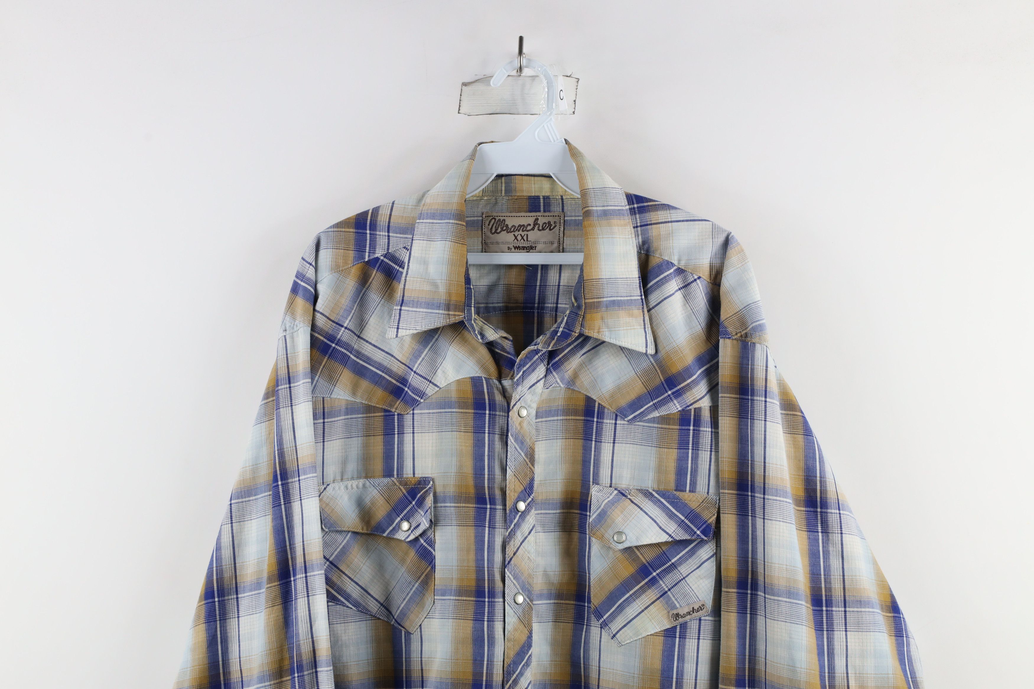 Vintage × Wrangler Vintage 90s Wrangler Rodeo Wrancher Snap Button Shirt Plaid Size US XXL / EU 58 / 5 - 2 Thumbnail