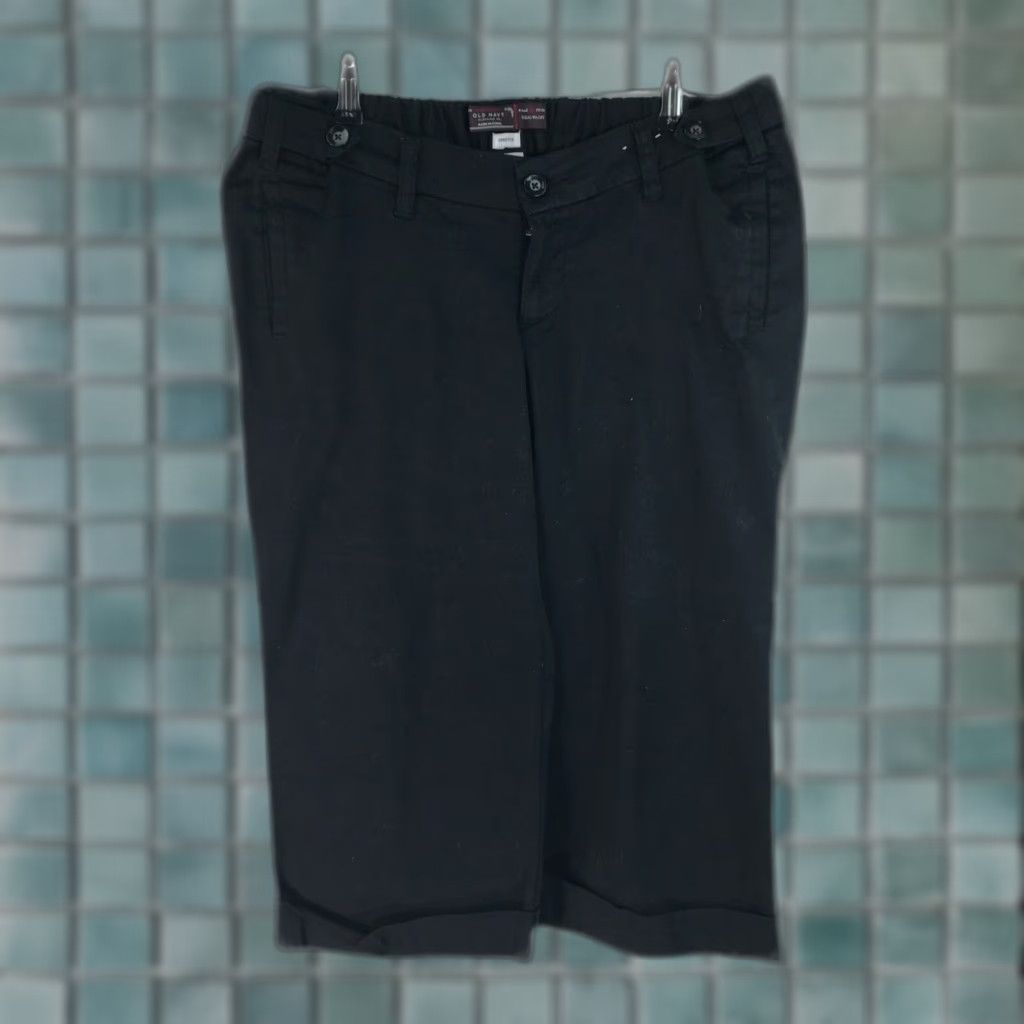 Old Navy VINTAGE Old Navy Pants Cropped Maternity Women's 10 34in Waist 18in Inseam Black Stretch Comfort Casual Women's Vintage 90s? Size 34" / US 12 / IT 48 - 1 Thumbnail