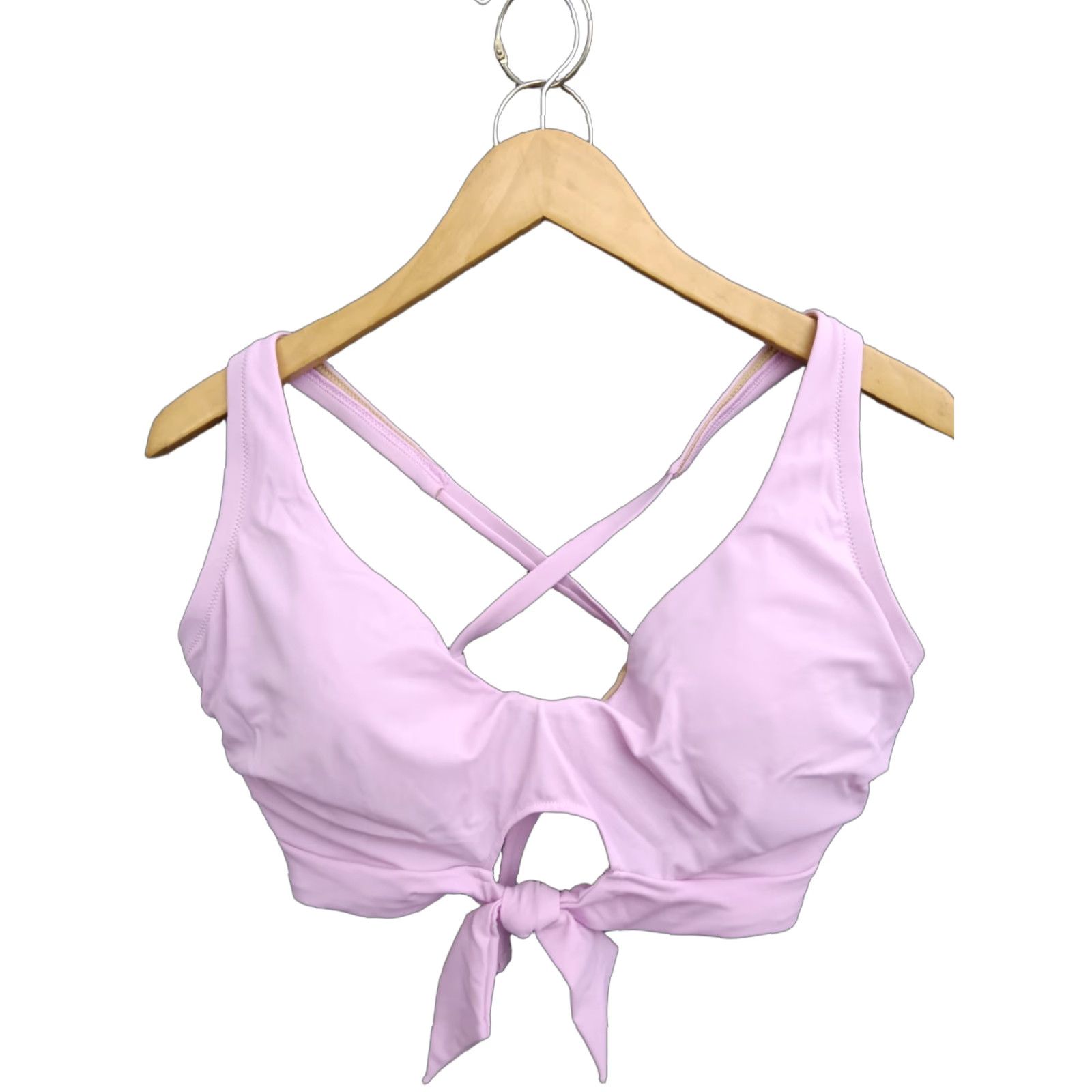 Vintage Shade & Shore Purple Front Tie Spaghetti Bikini Top Padded Size 36DD Womens Swimsuit Top Adult 36 Purple DD Beach 90s? Size XS / US 0-2 / IT 36-38 - 1 Thumbnail