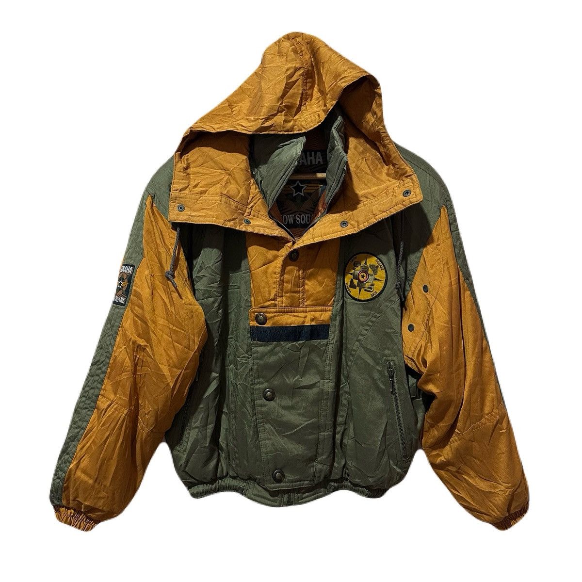 Yamaha Vintage YAMAHA SNOW SQUARE SKIS Bomber Hooded Jacket Size US M / EU 48-50 / 2 - 2 Thumbnail