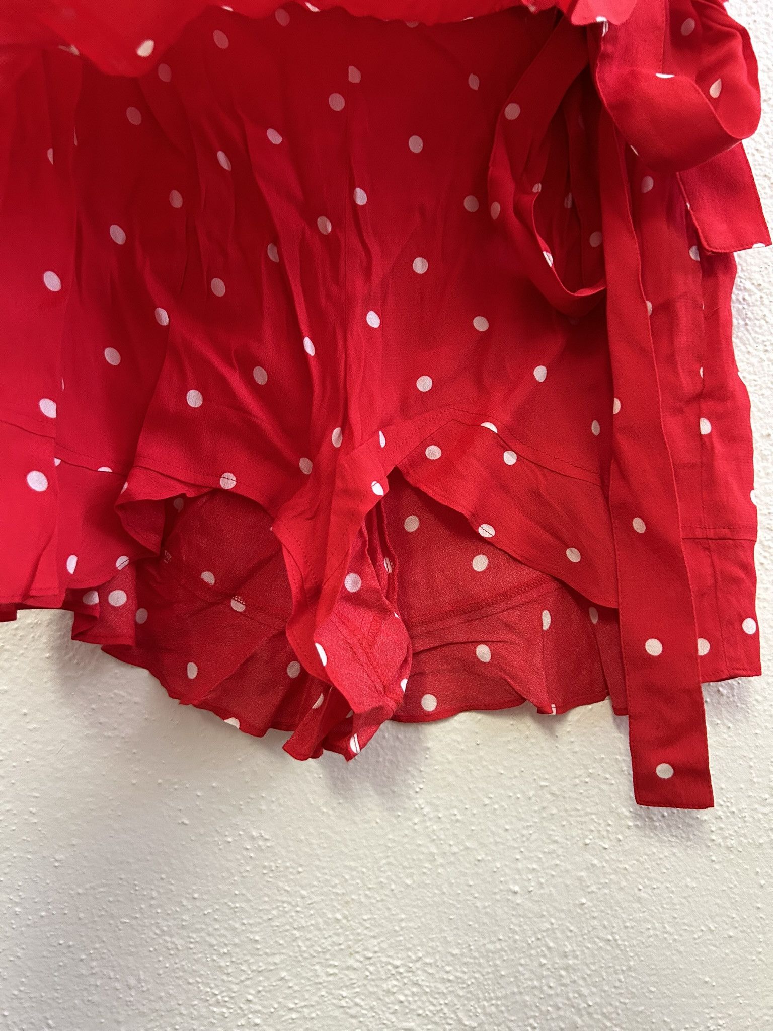 FOR LOVE AND LEMONS NATALIA RED POLKA DOT MINI SKORT SIZE S
