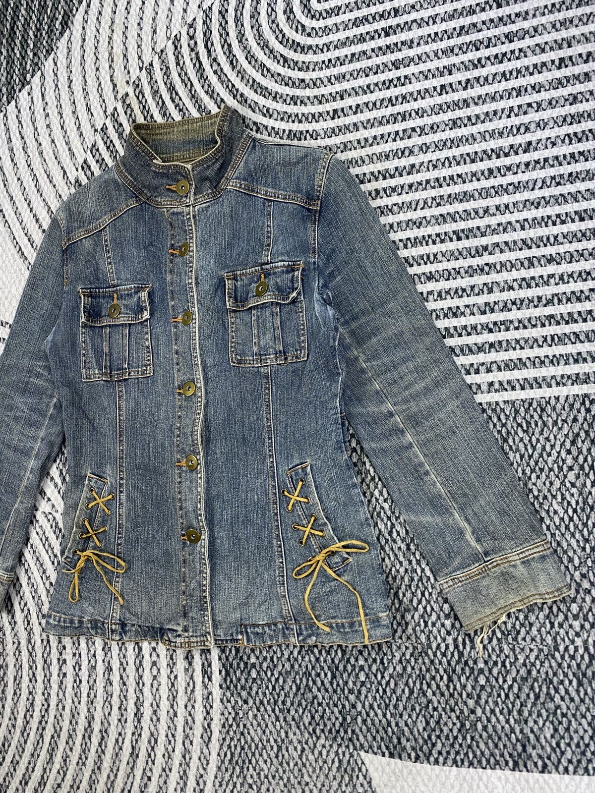 If Six Was Nine Vintage Japanese Brand Lace-Up Dedim Bodage Jacket Size S / US 4 / IT 40 - 4 Thumbnail